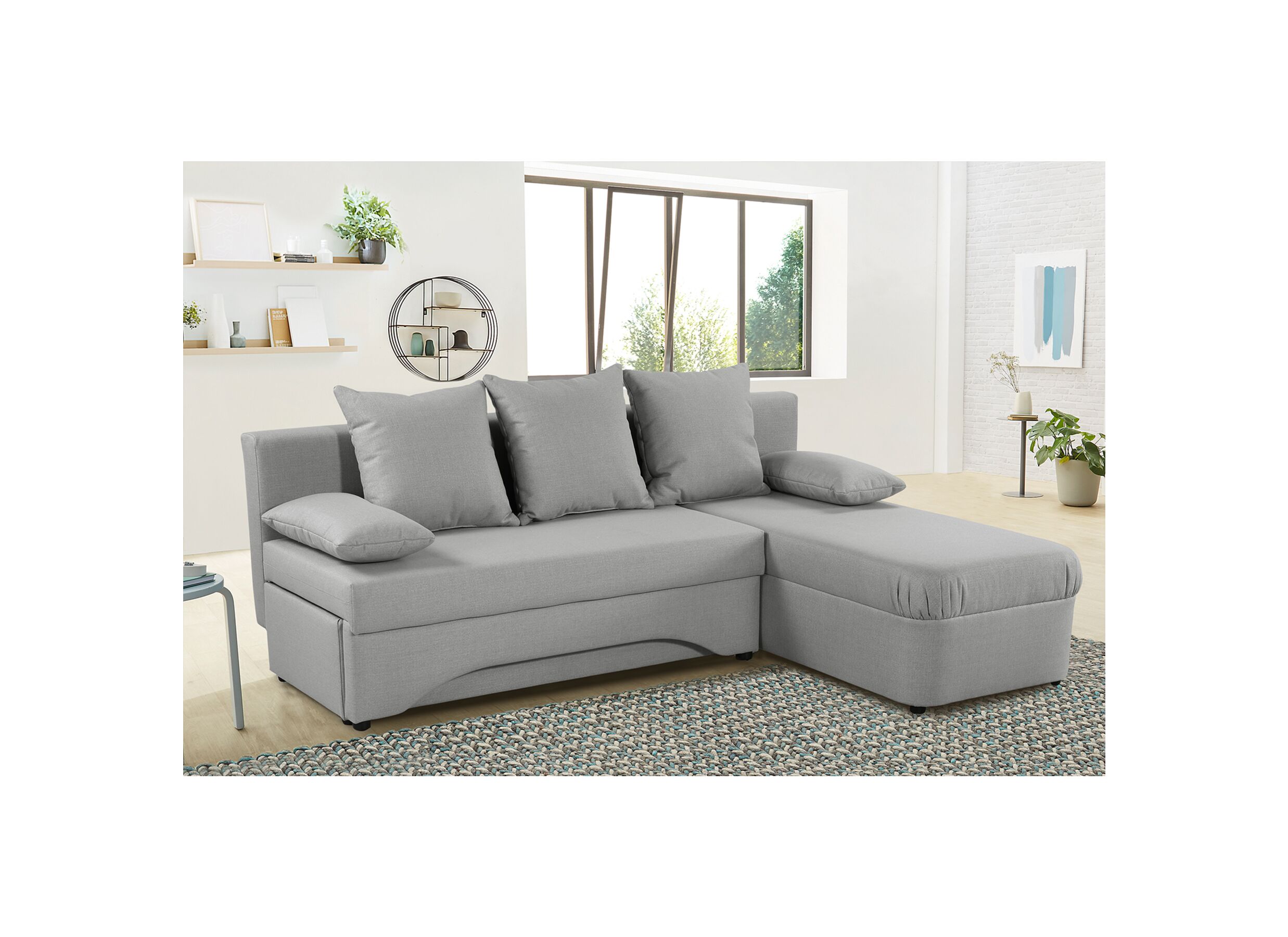 Zetelbed Polaris 191x143cm - stof - grijs
