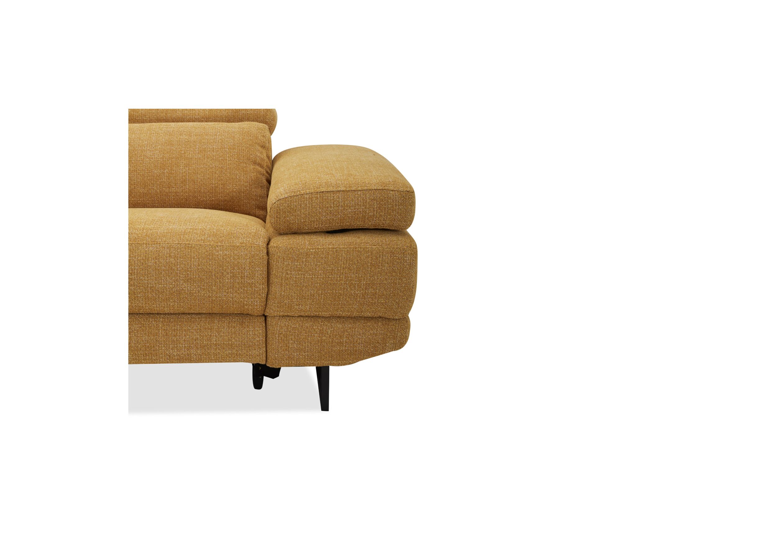 Detailfoto - Hoeksalon Exeter 299x240cm - stof - chacha geel met relax