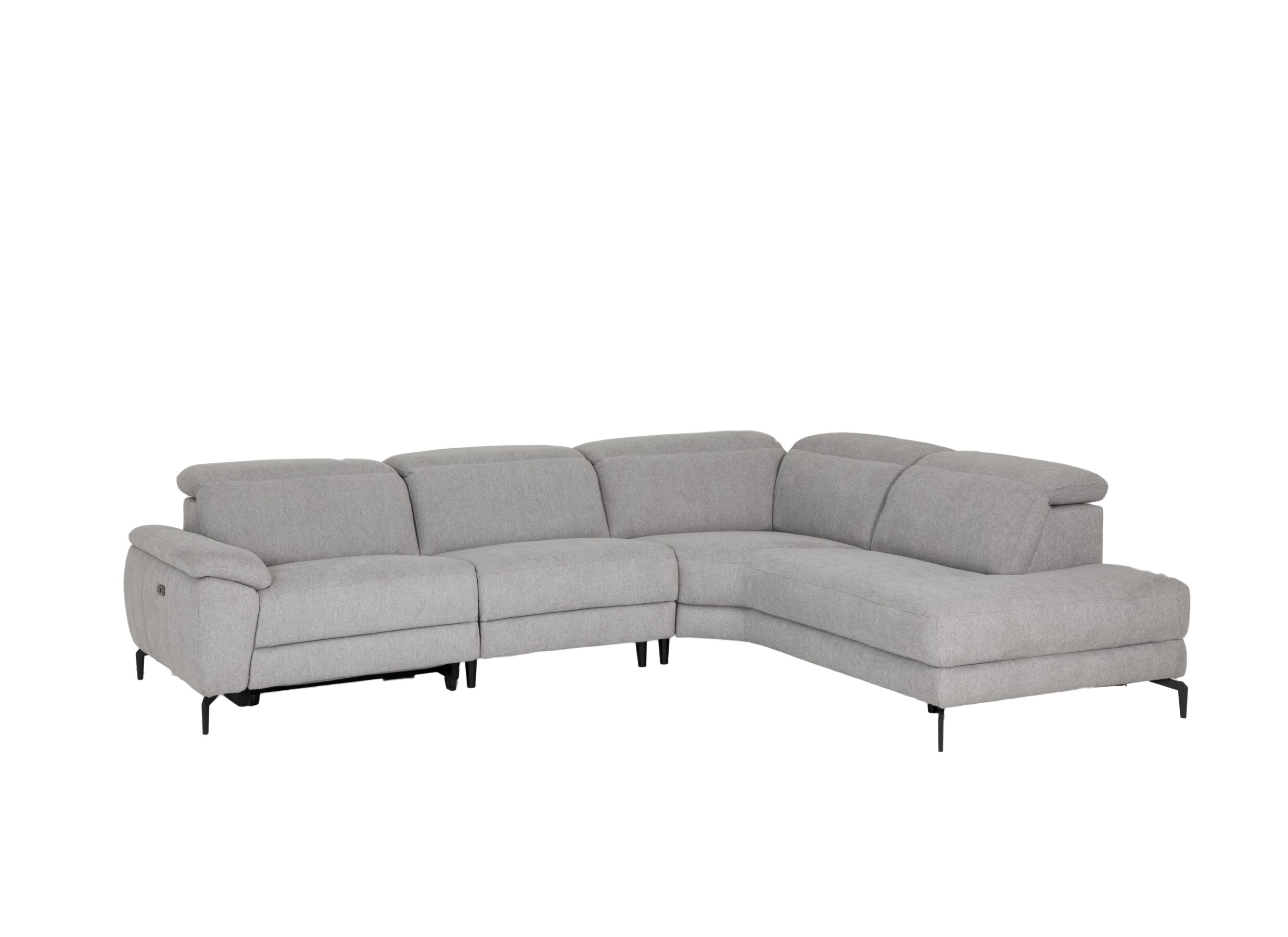 Hoeksalon Sub 302x243cm - stof - zilvergrijs met relax