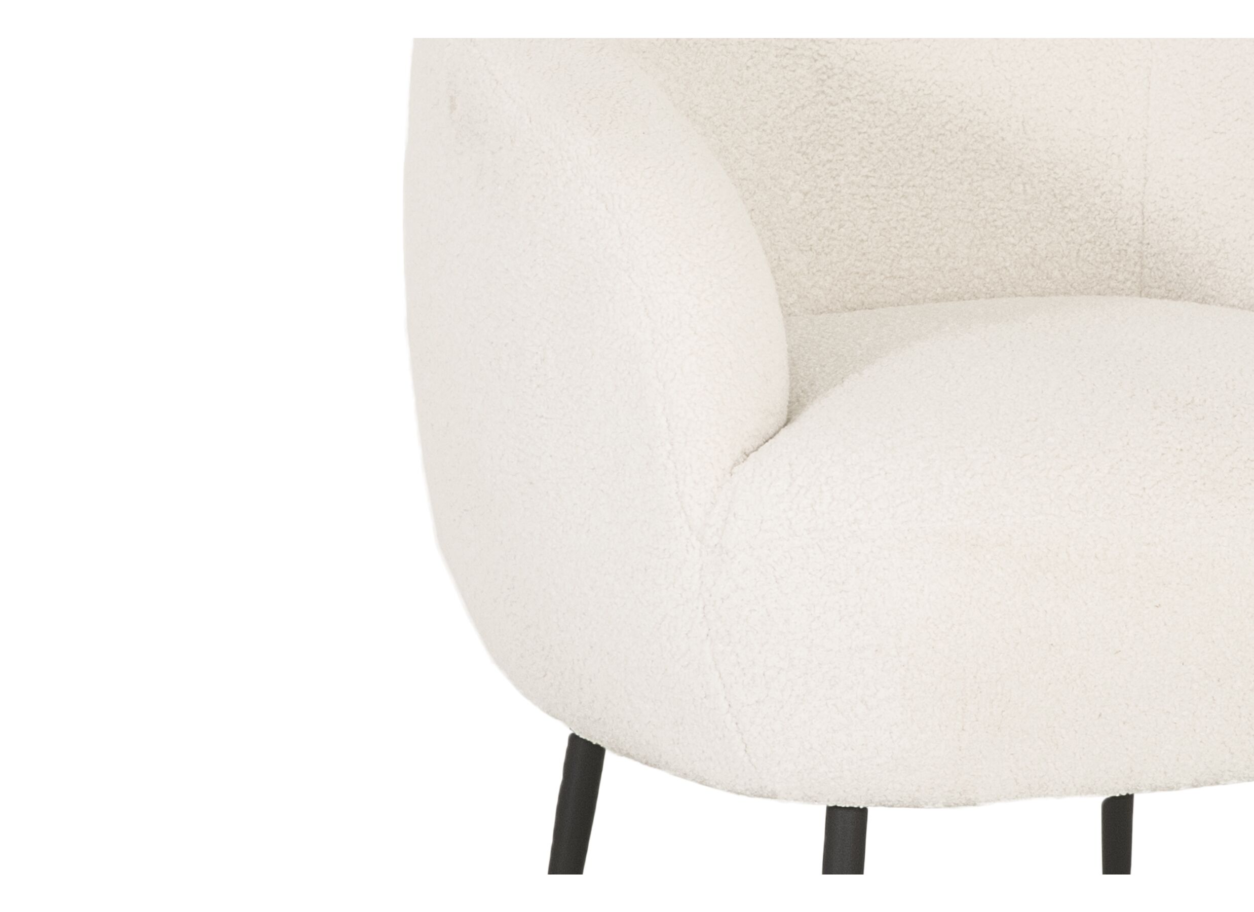 Fauteuil Teddy Bear 68x70x73cm - bouclé - ivoire blanc