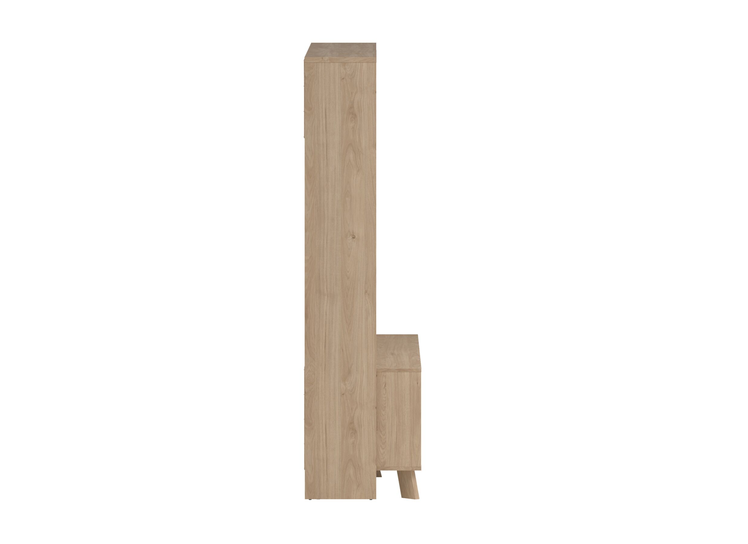 Aperçu - Meuble TV mural Next 209cm - mélamine - blanc brillant & jackson hickory