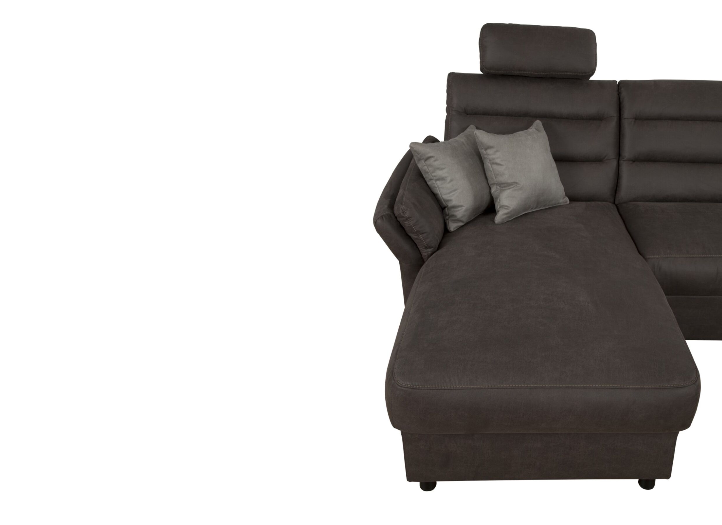 Detailfoto - Hoeksalon Foreno 350x268cm - stof - grijs met relax