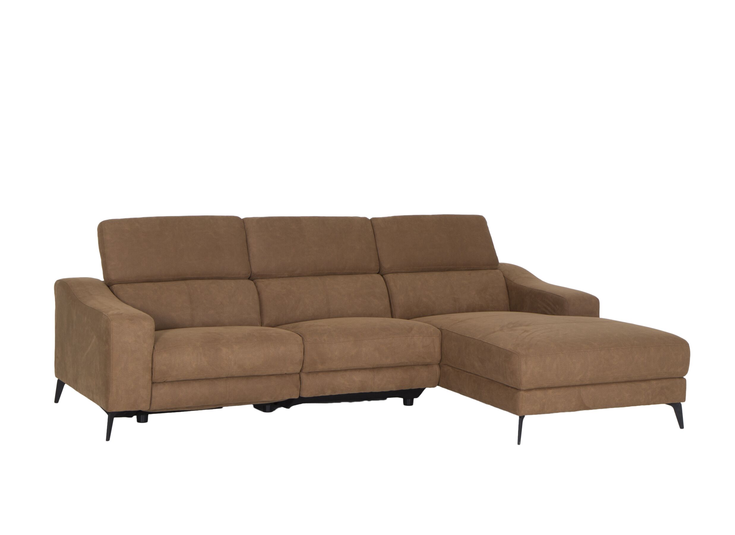 Hoofdfoto - Hoeksalon Mana 272x174cm - stof - cognac met relax