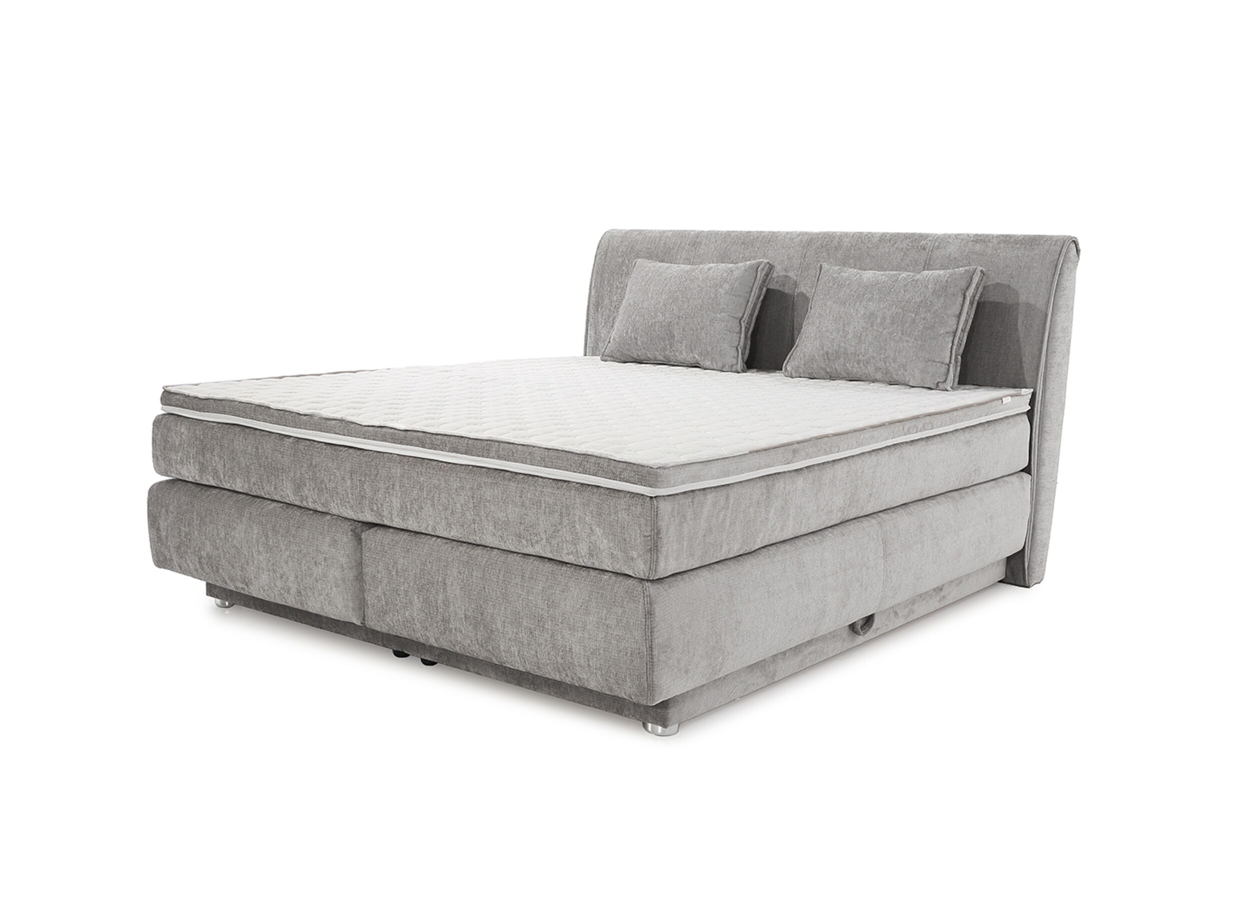 Hoofdfoto - Boxspring Caren Max 180x200cm - stof - grijs met opbergruimte