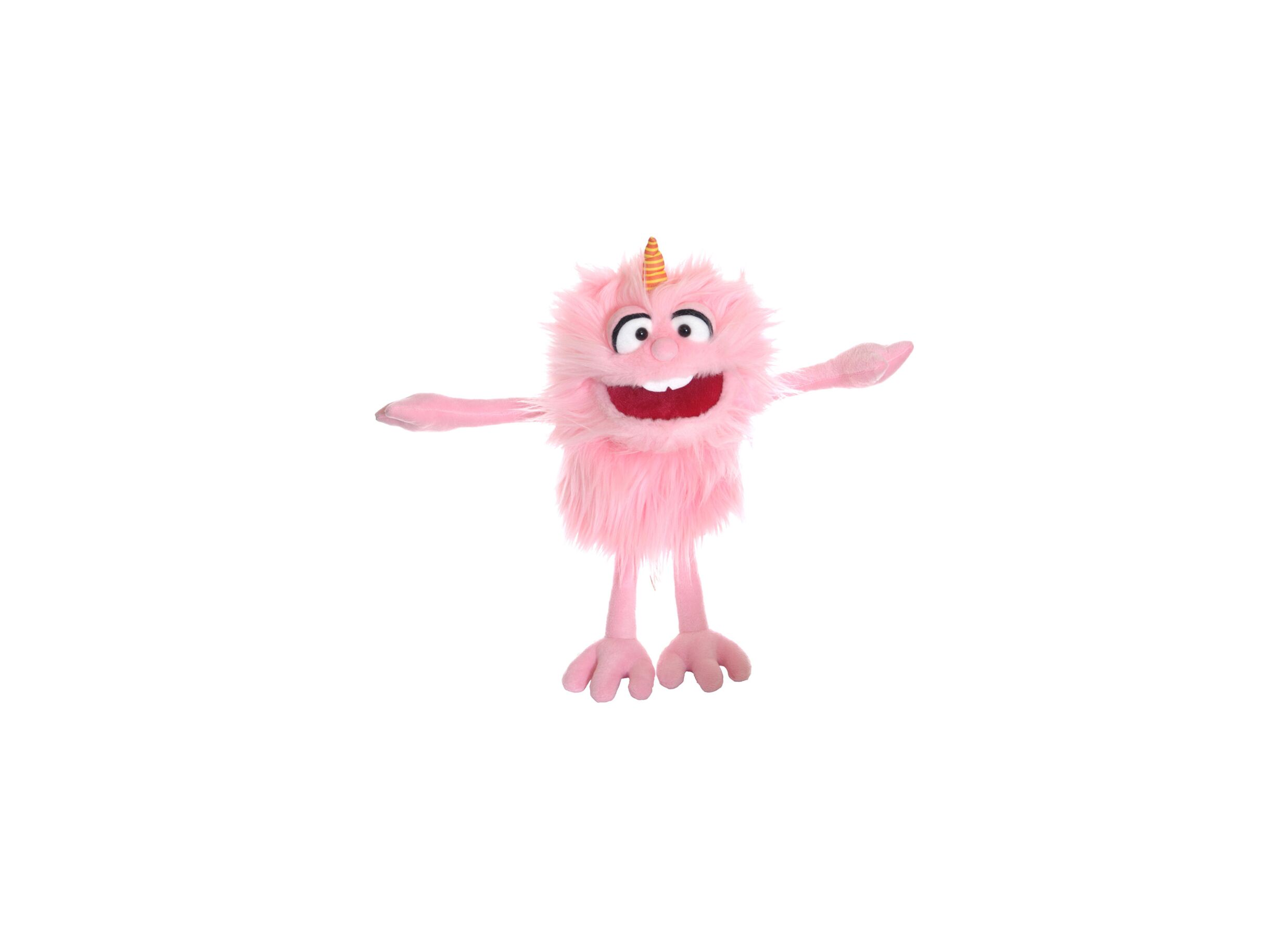 Handpop Monster to go Bonsche H30cm - polyester - roze - Marionnette à main Monster to go Bonsche H30cm - polyester - rose