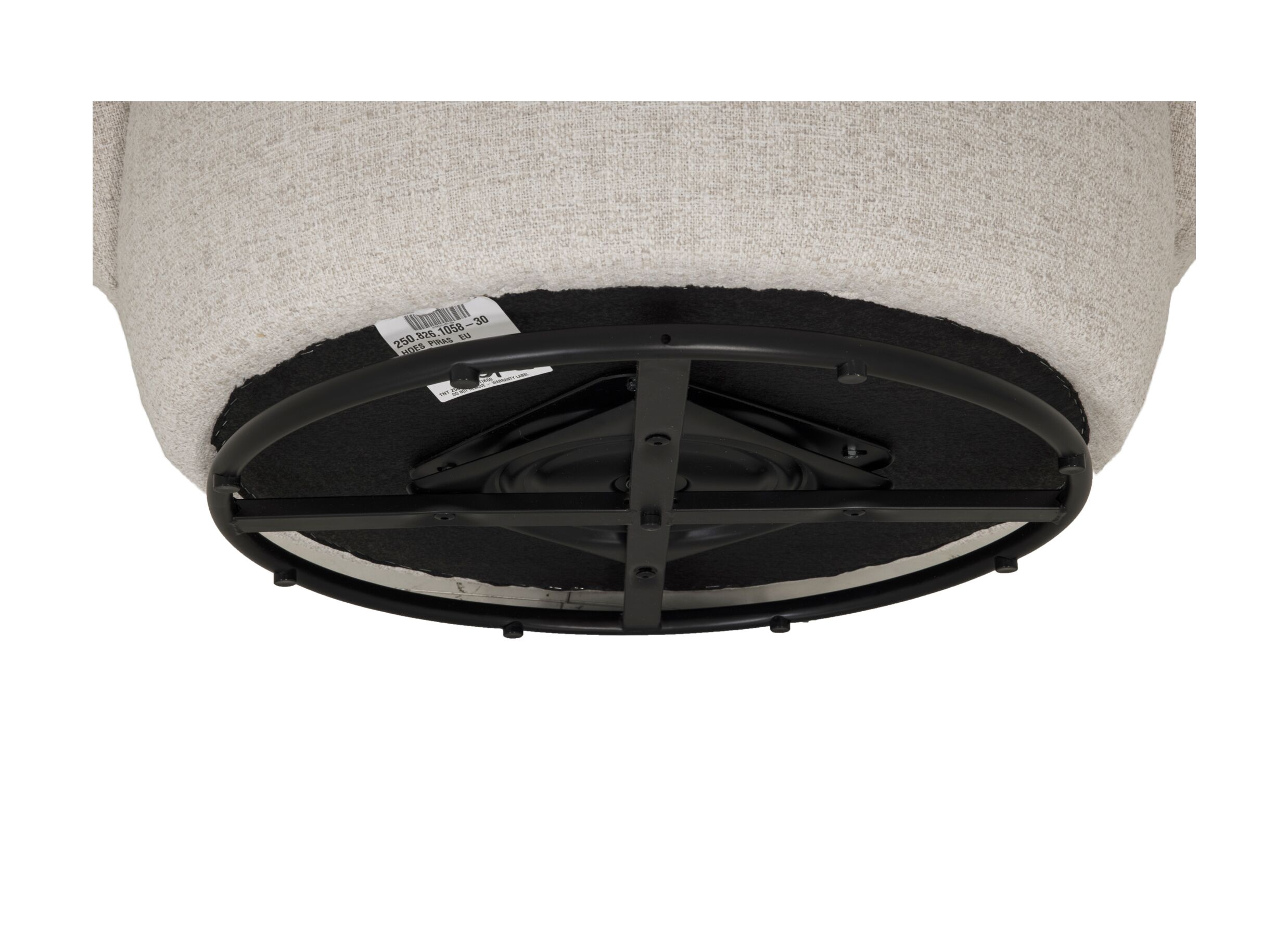 Detail - Fauteuil pivotant Pasoa Ø90x82cm - tissu - beige naturel