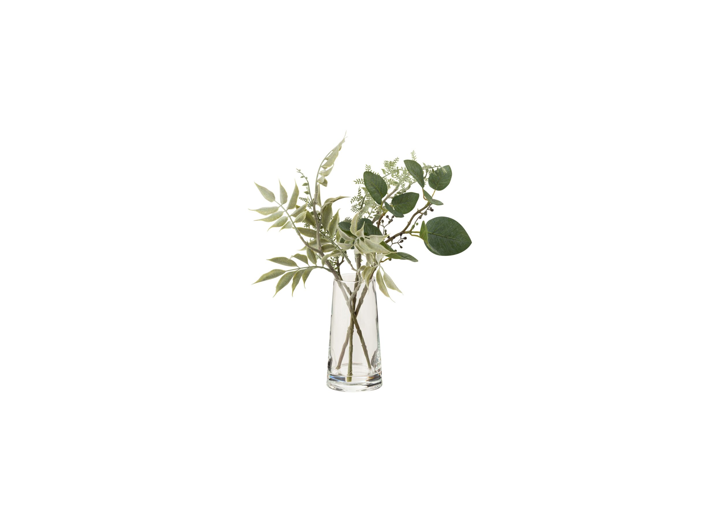 Plus Important - Branches en vase avec de l'eau artificielle H32cm - verre & plastique - vert clair
