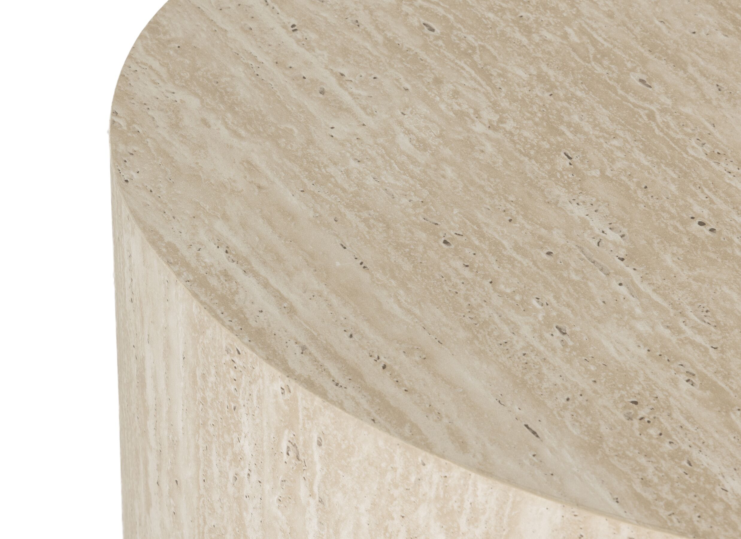Detail - Table d'appoint Coup De Coeur 48x43x32/58x55x38cm - décor - travertin look - lot de 2