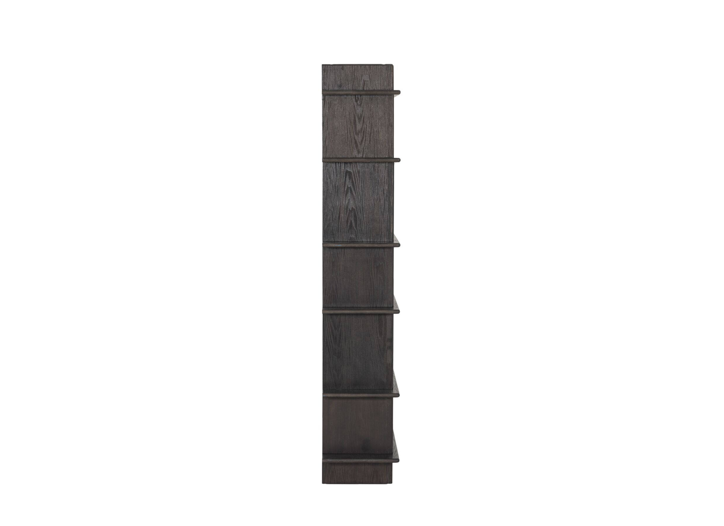 Aperçu - Étagère Swerve 98x35x192cm - rubberwood & décor - marron
