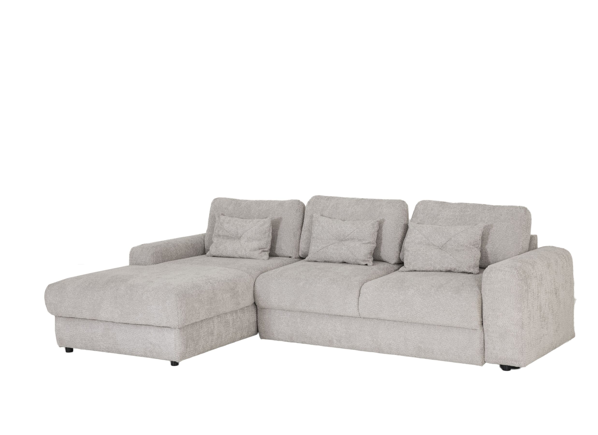 Hoeksalon Siracusa 310x185cm - stof - silver met bedfunctie en opbergruimte - Canapé d'angle Siracusa 310x185cm - tissu - silver avec fonction lit et rangement