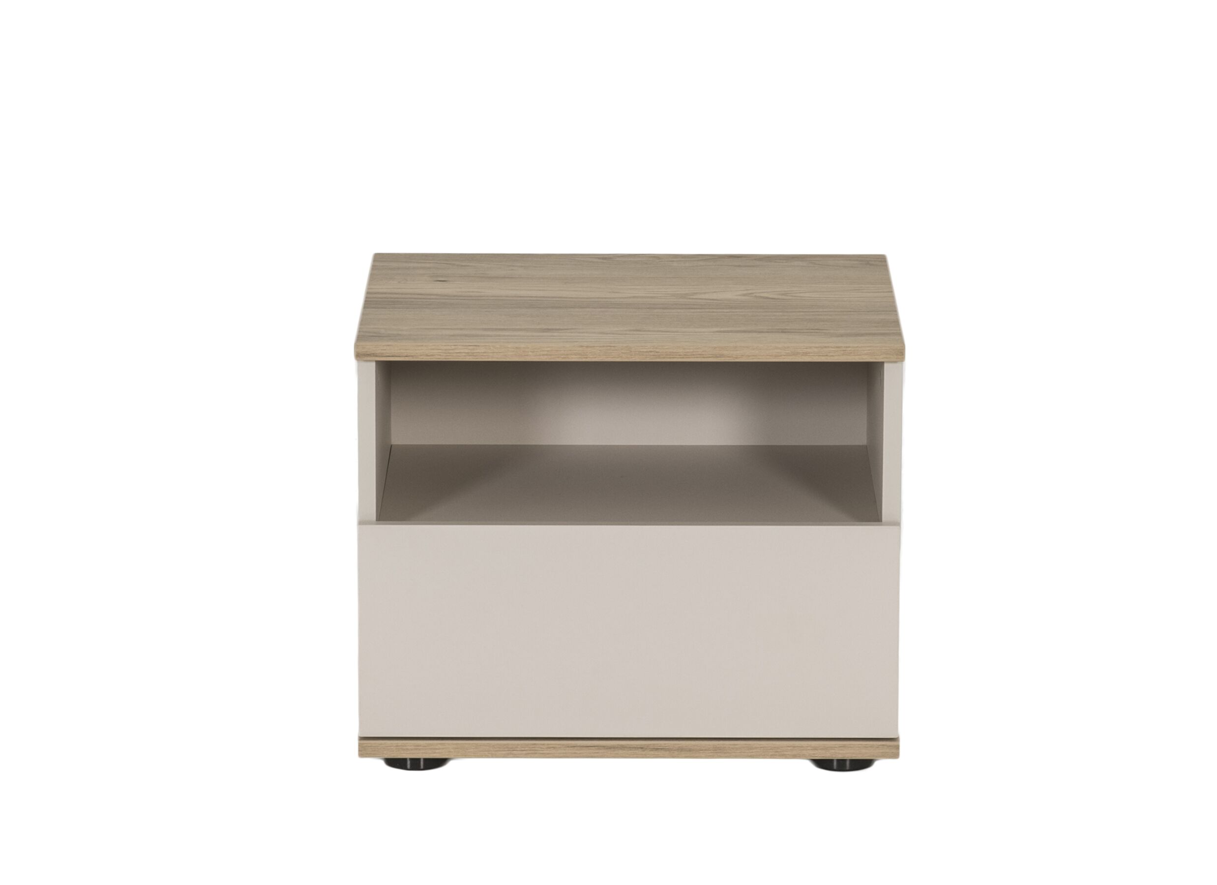 Overzichtsfoto - Nachtkastje Hazel 48x40x52cm - melamine - beige & montana eik