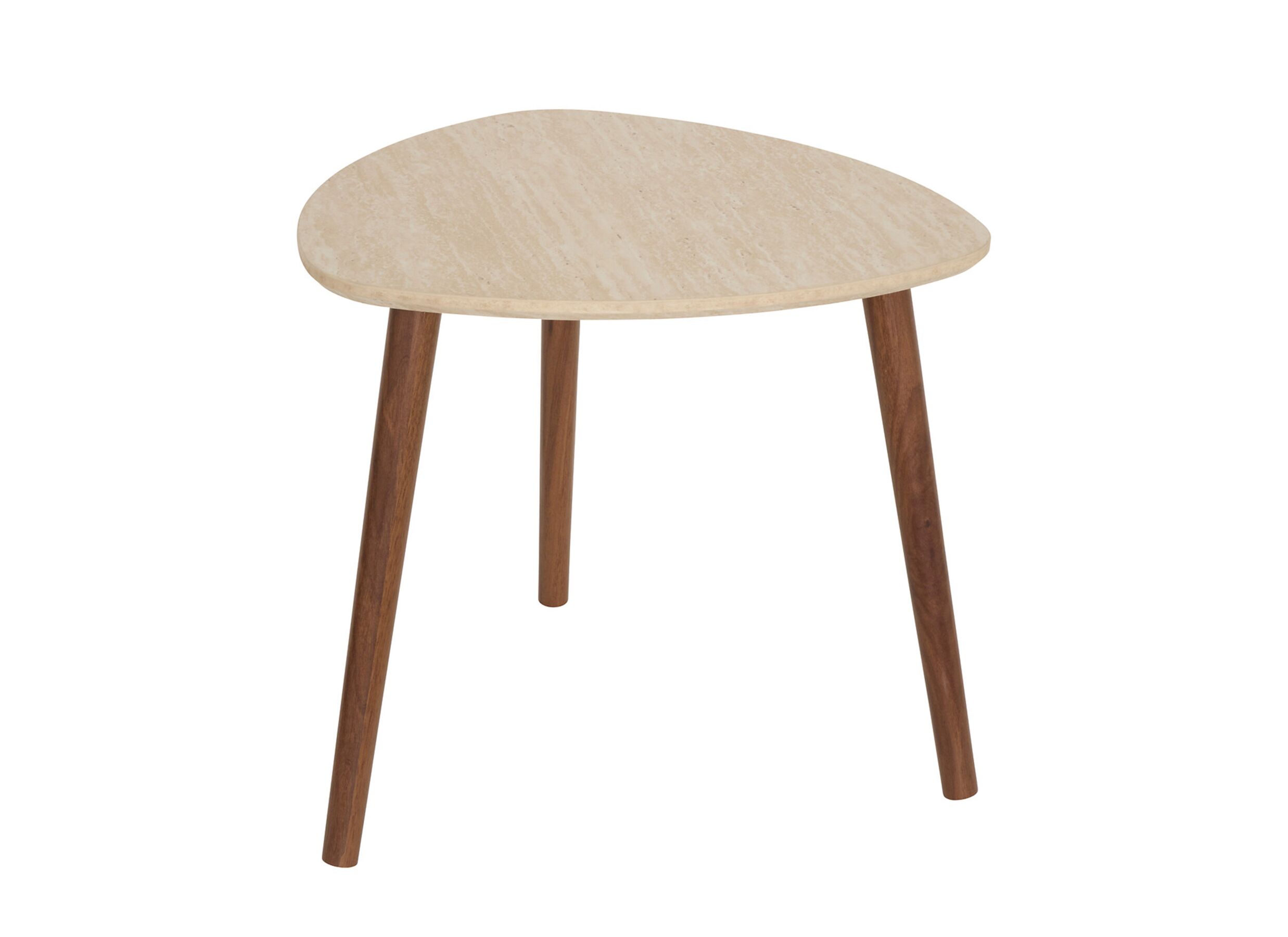 Overzichtsfoto - Bijzettafel Mileo 60x60x45cm - MDF - travertin look set van 3