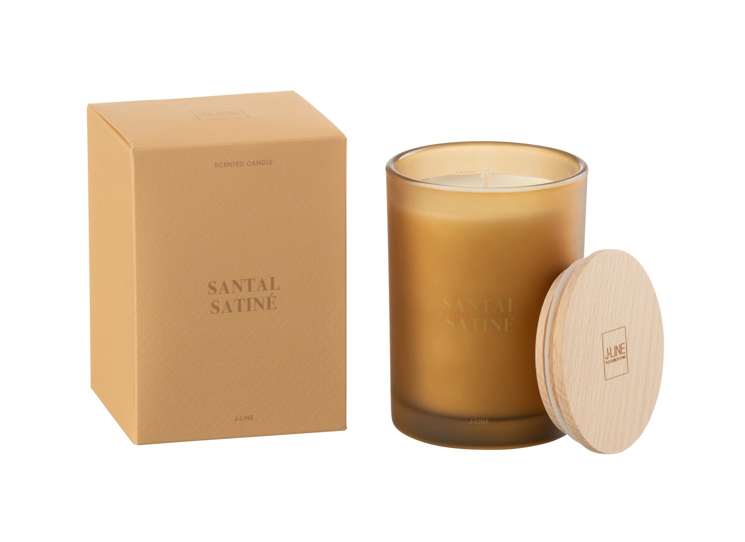 Plus Important - Bougie parfumée Santal Satine Ø8,5x12,5cm - verre/paraffine - orange