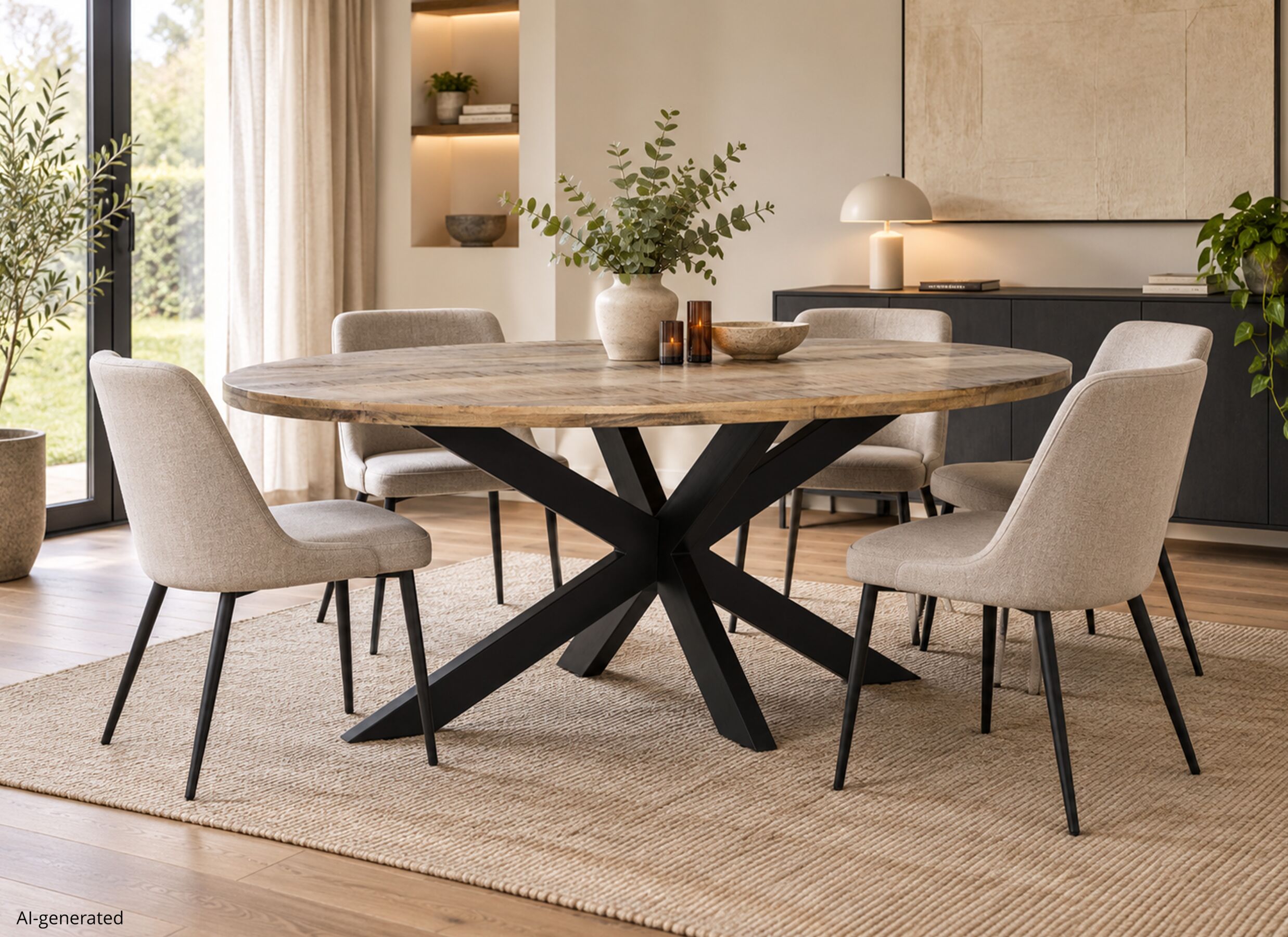 AI Generated - Table Andaman 220x110cm - manguier massif - naturel