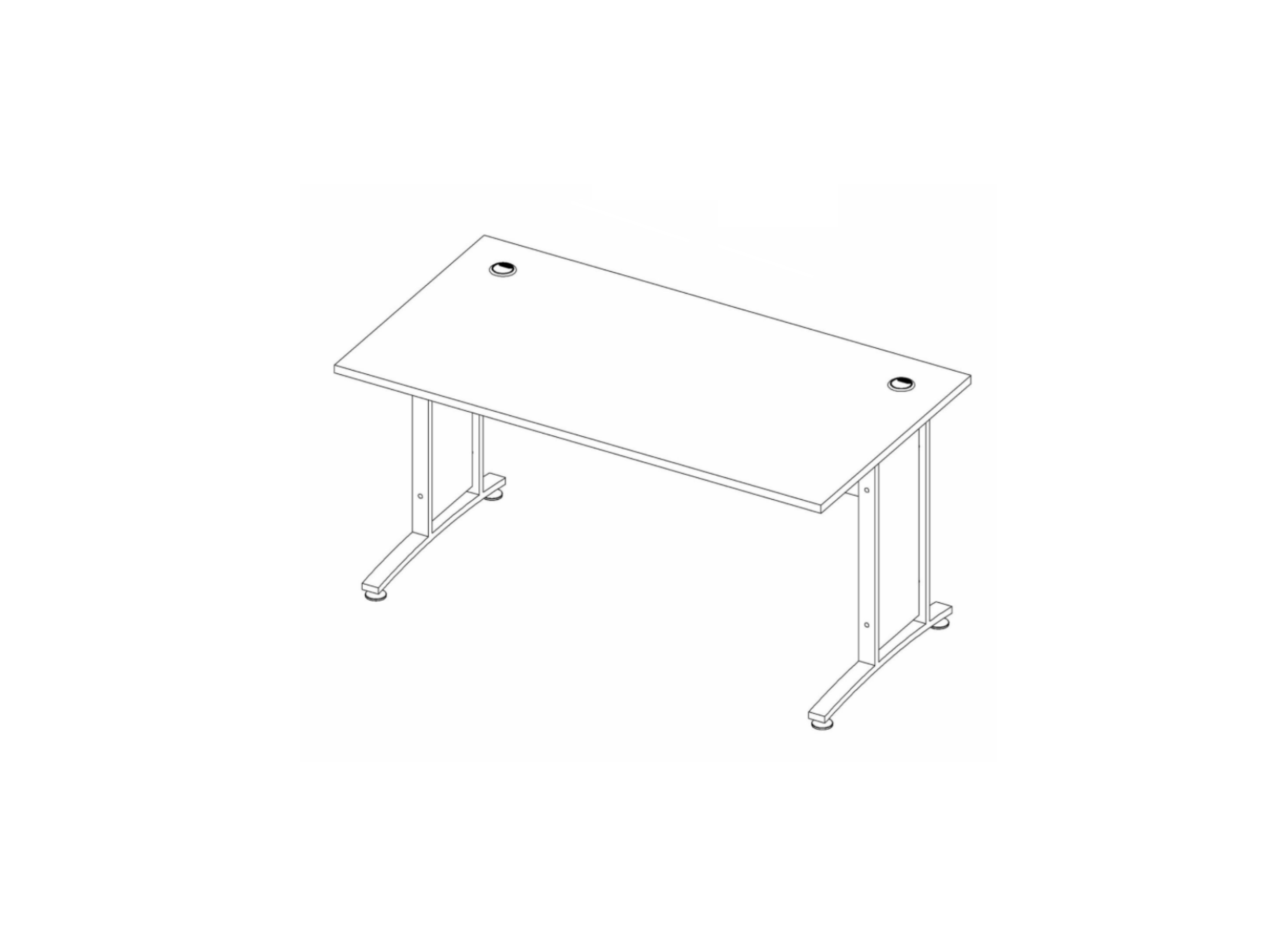 Bureau Prima 150x80x75cm - melamine - wit