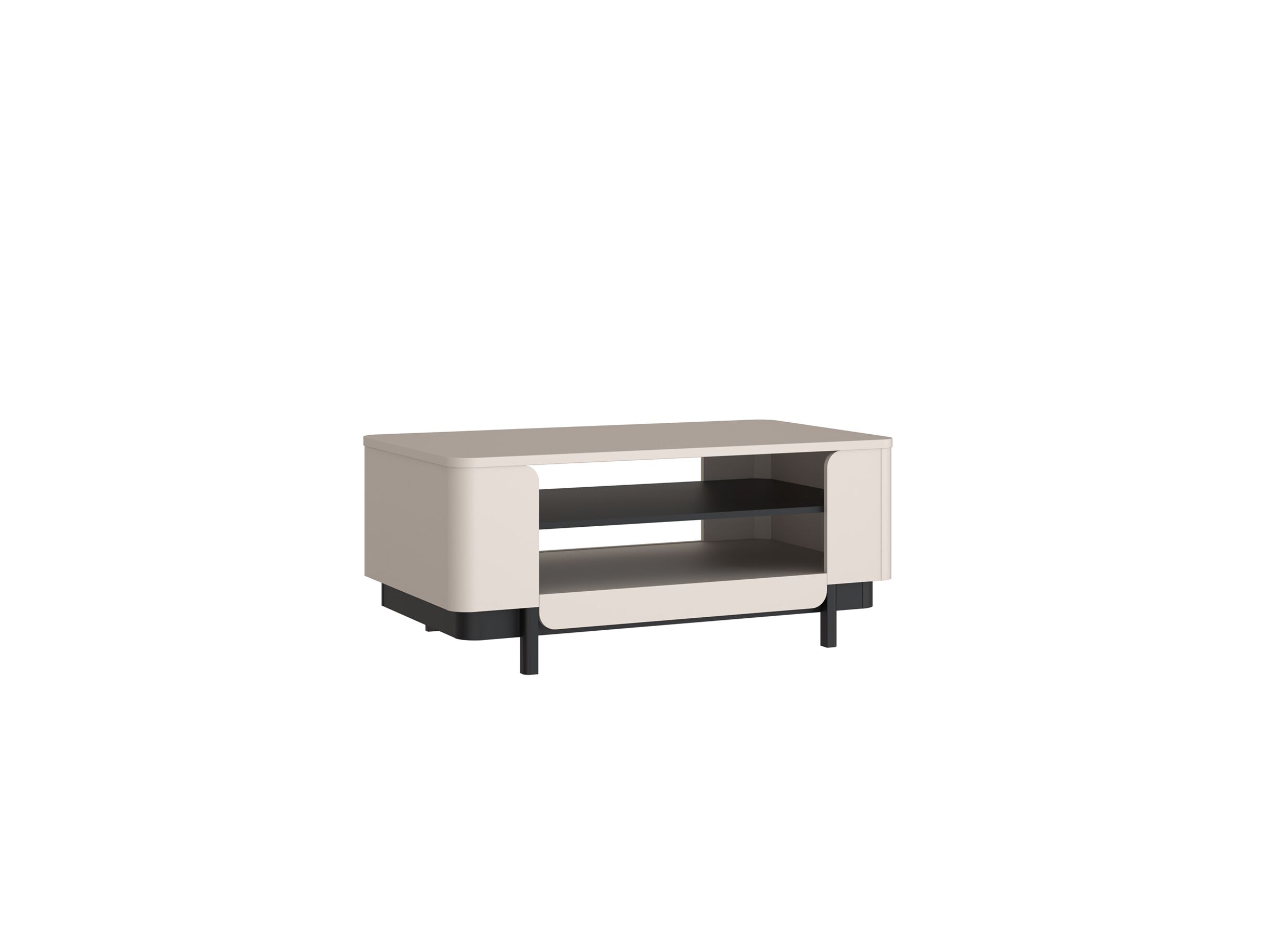 Table basse Vodol sable noir - Table basse Vodol 115x65cm - panneau décor - sable/noir