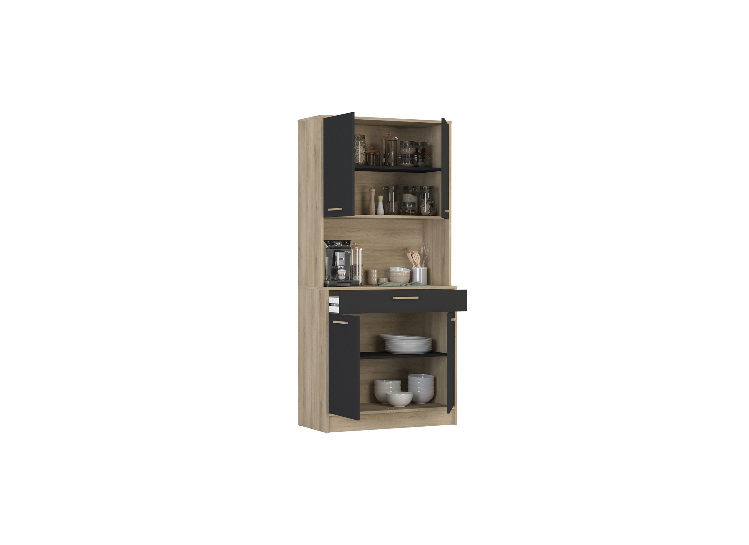 Buffetkast Dolce 84cm - melamine - beige/bruin