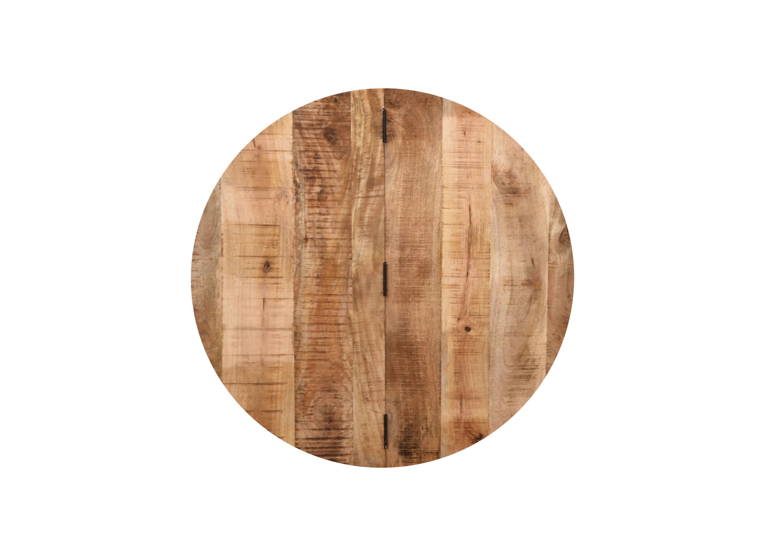 Detail - Table basse Nathan Ø90cm - manguier massif - naturel avec rangement
