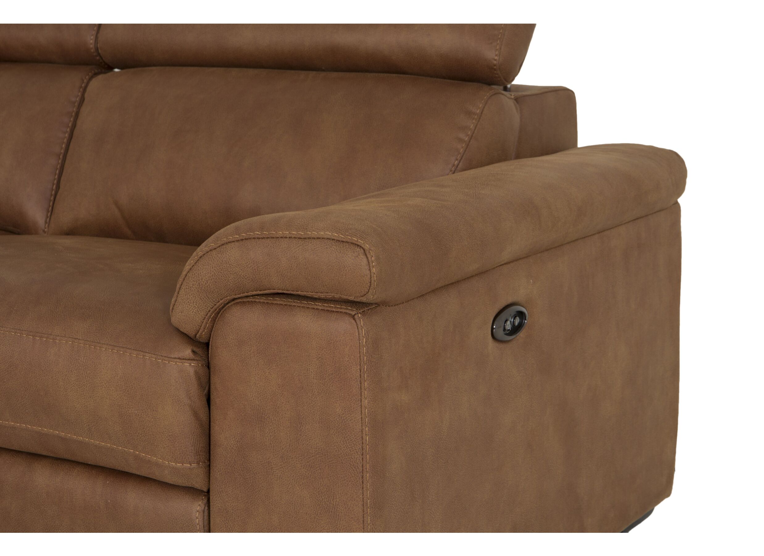 Hoeksalon Fall 271x213cm - stof - cognac met relax