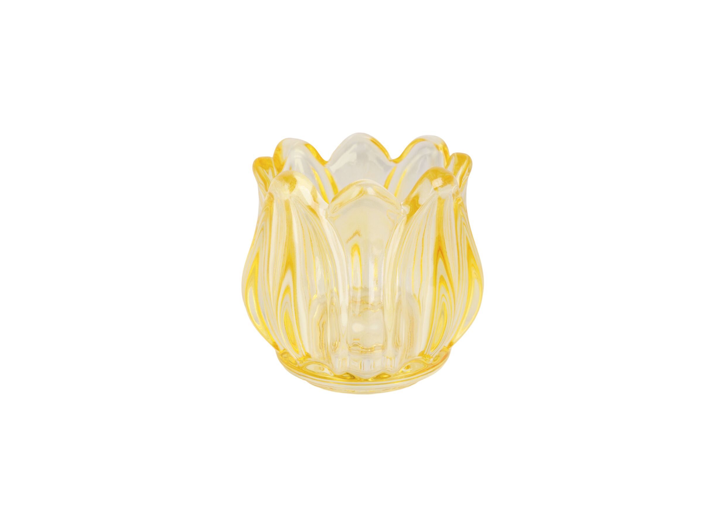 Theelichthouder Tulp H7cm geel - Theelichthouder Tulp H7cm geel