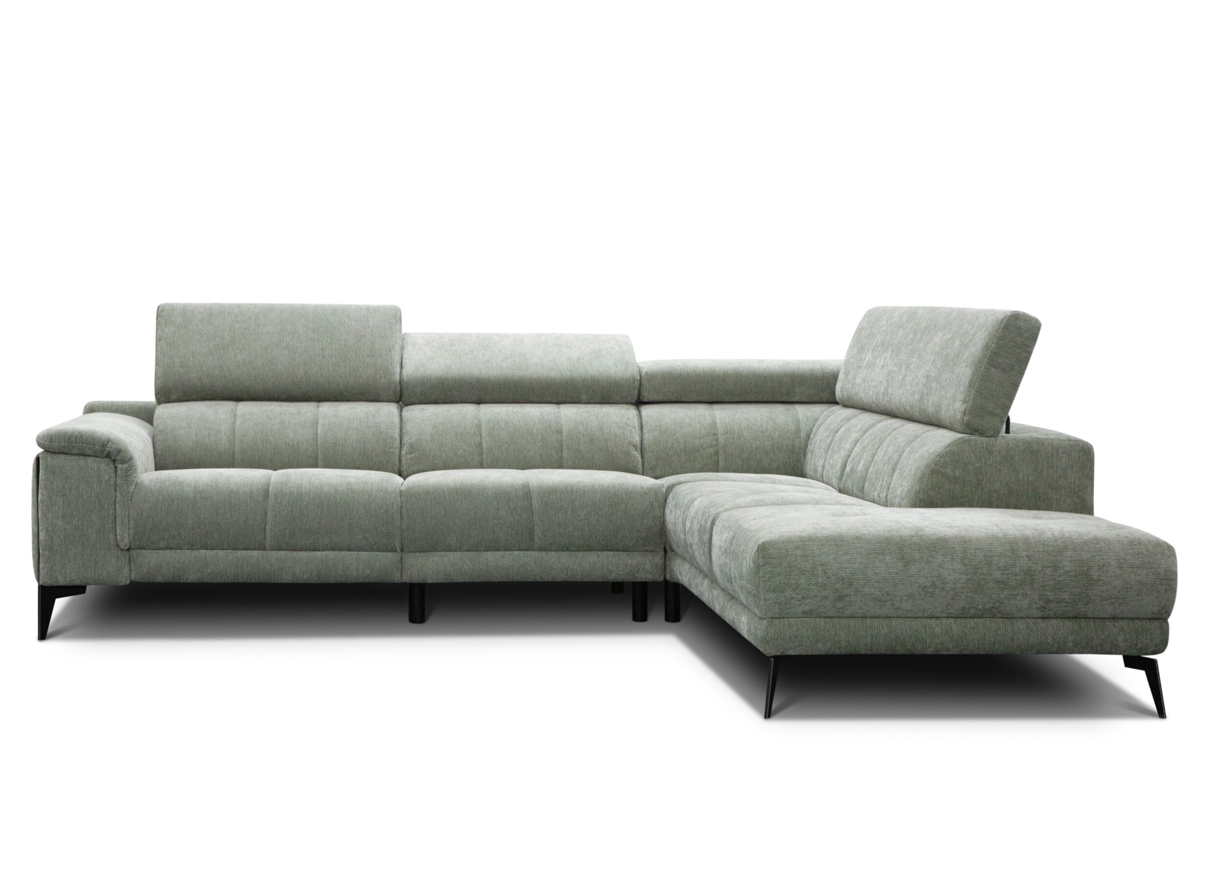 Aperçu - Canapé d'angle Amira 291x228cm - tissu - vert clair