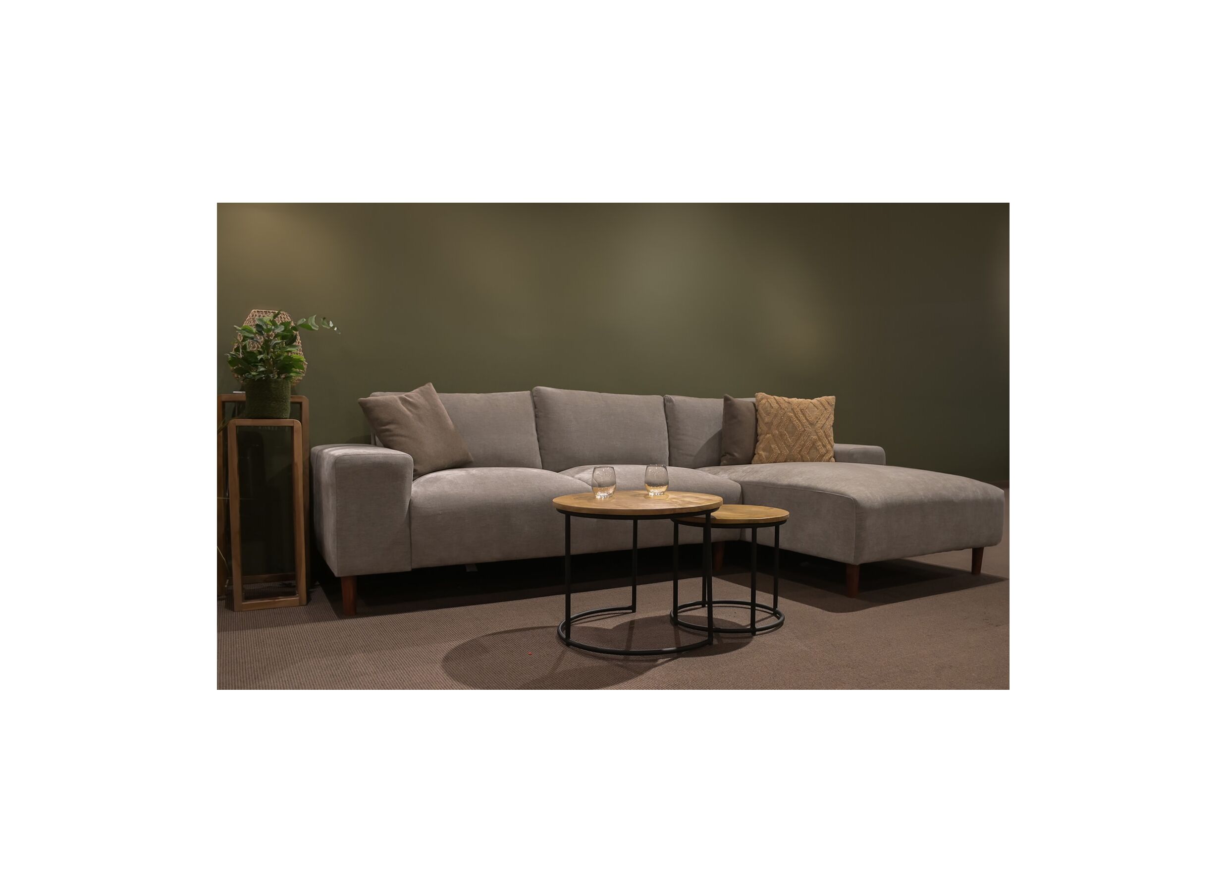 Foto ambiance - Canapé d'angle Switch 280x160cm - tissu - greige