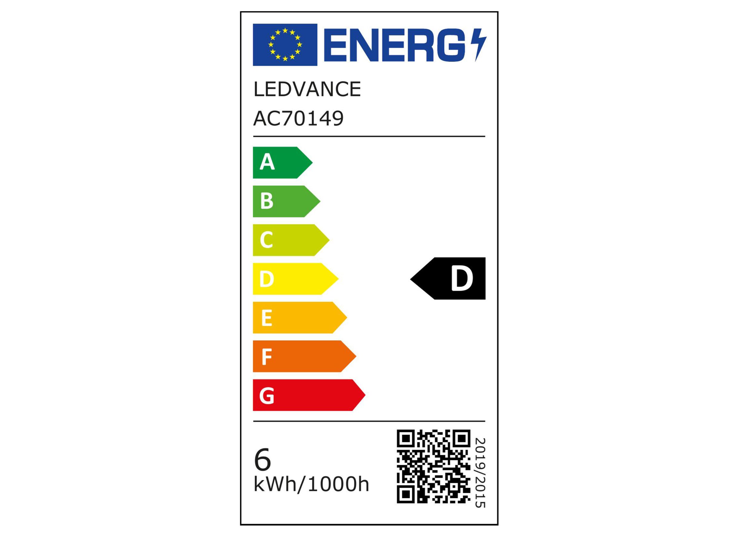 Energielabel - Ledlamp Classic 5,9W E27