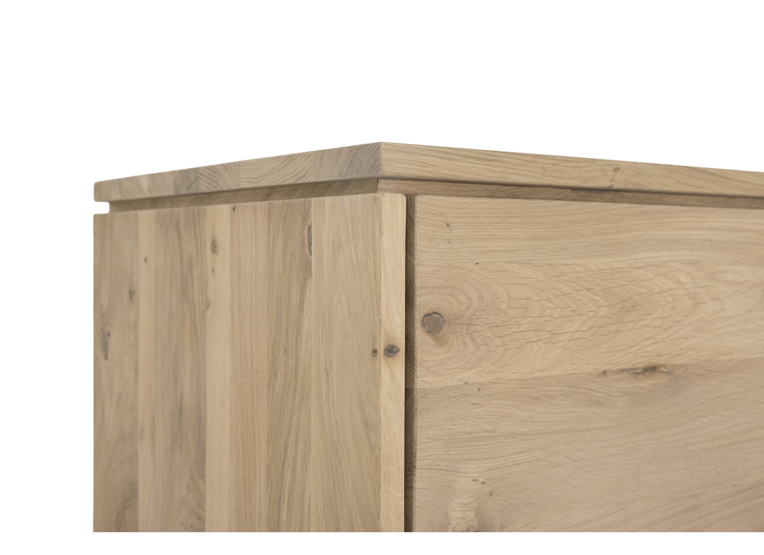 Armoire Nomade 120x45x200cm - chêne massif & placage & décor - naturel