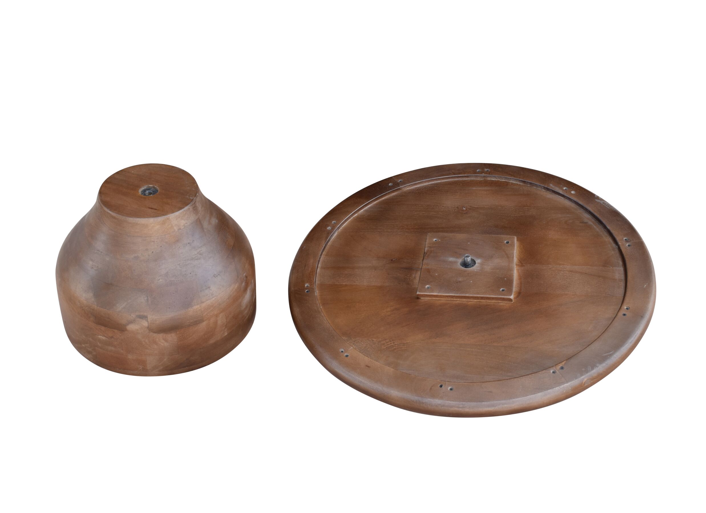 Detail - Table basse Mambo Ø80cm - mangue massif - brun