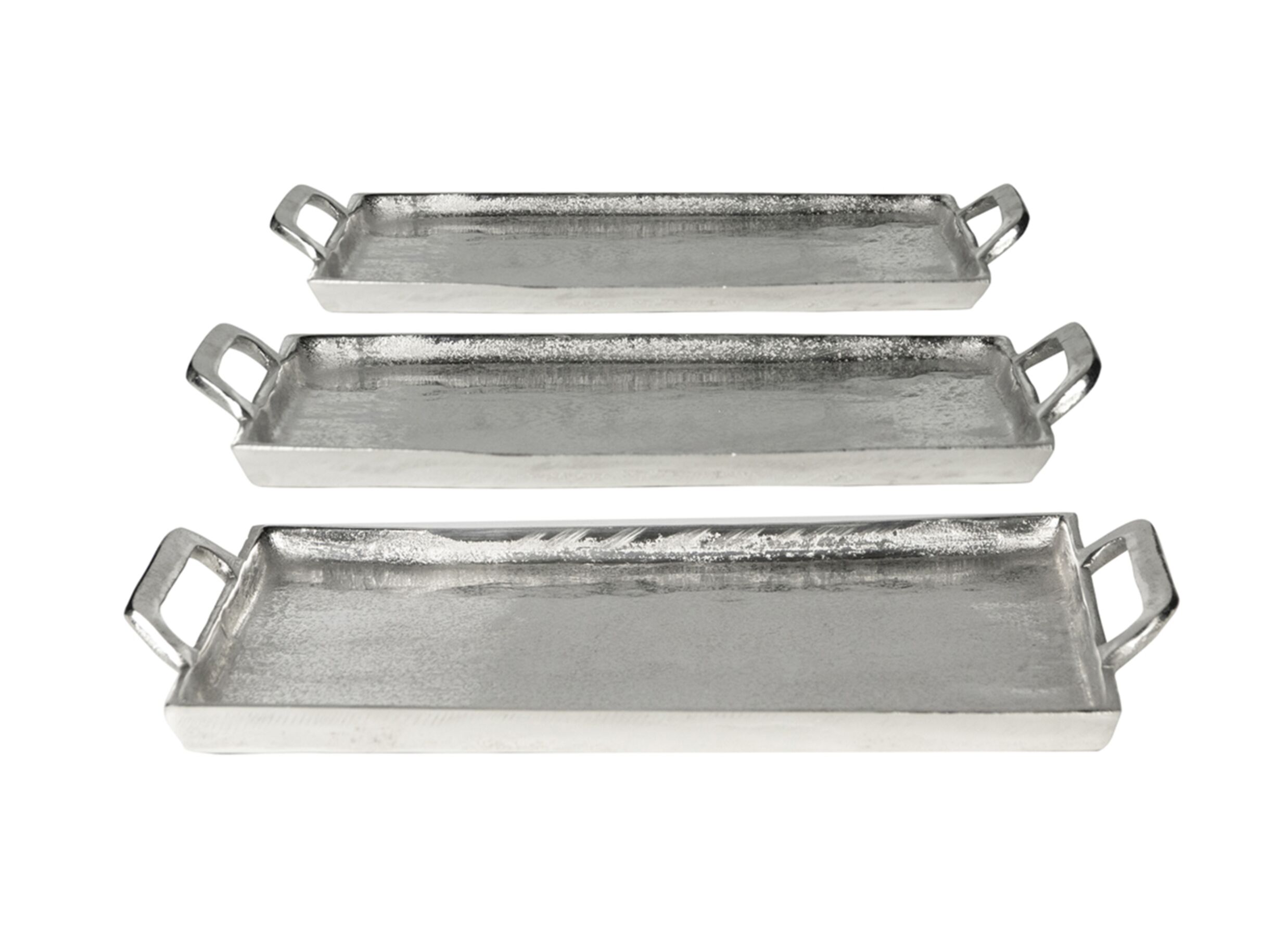 Photo ensemble - Plateau Silver Look 35x22cm - aluminium - argent
