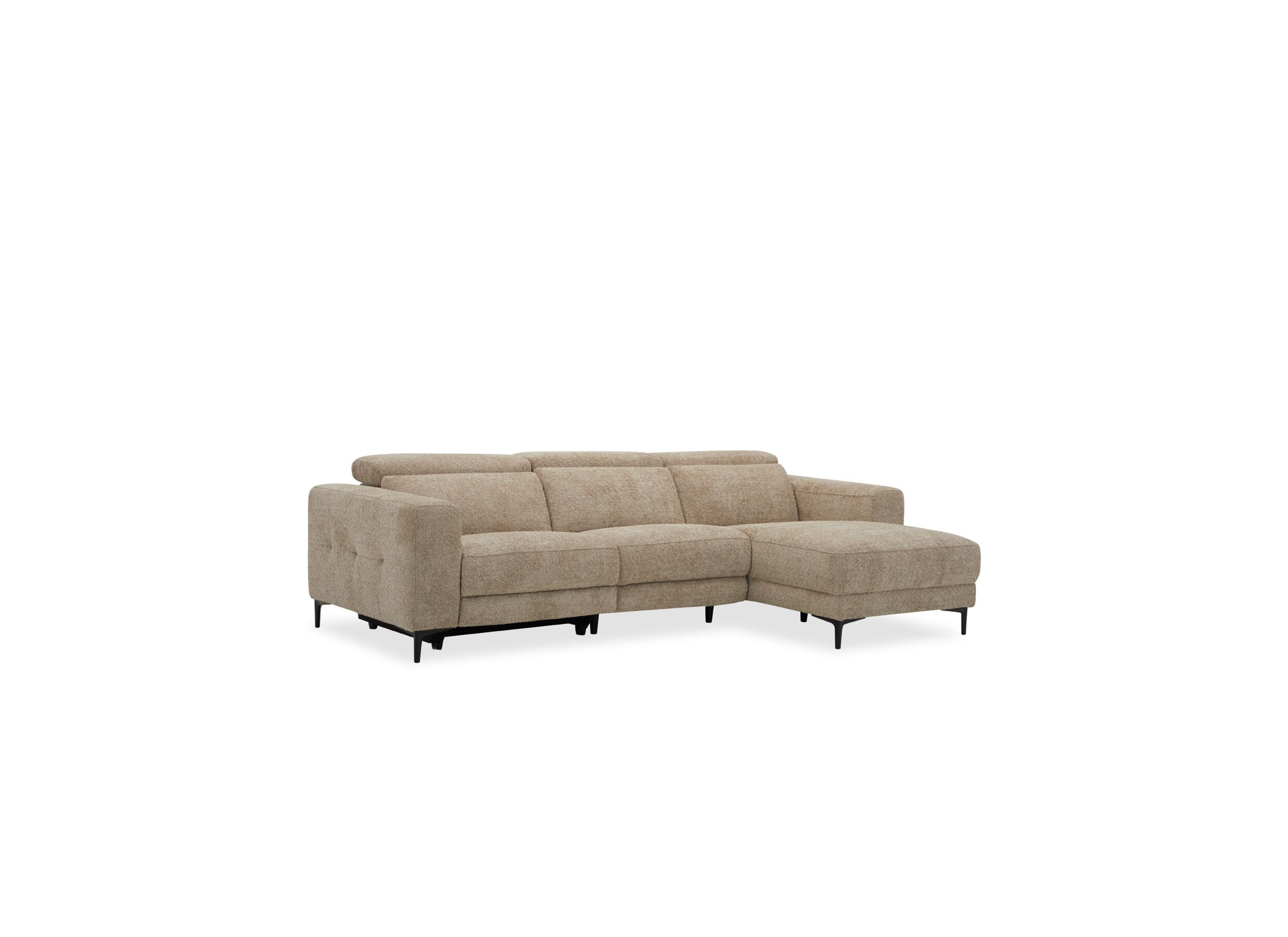 Hoeksalon Cine 277x168cm - stof - taupe met relax
