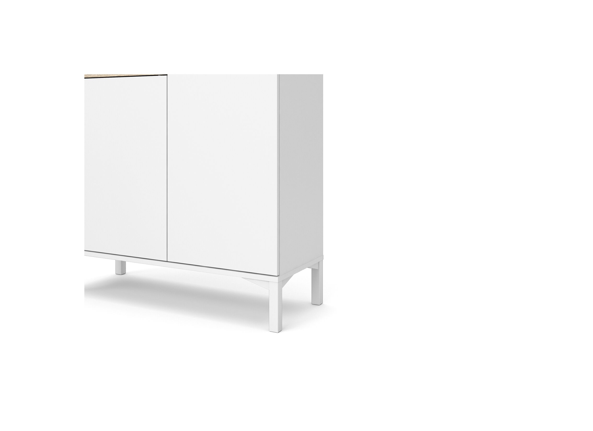 Dressoir Roomers 89cm - spaanplaat - witte eik