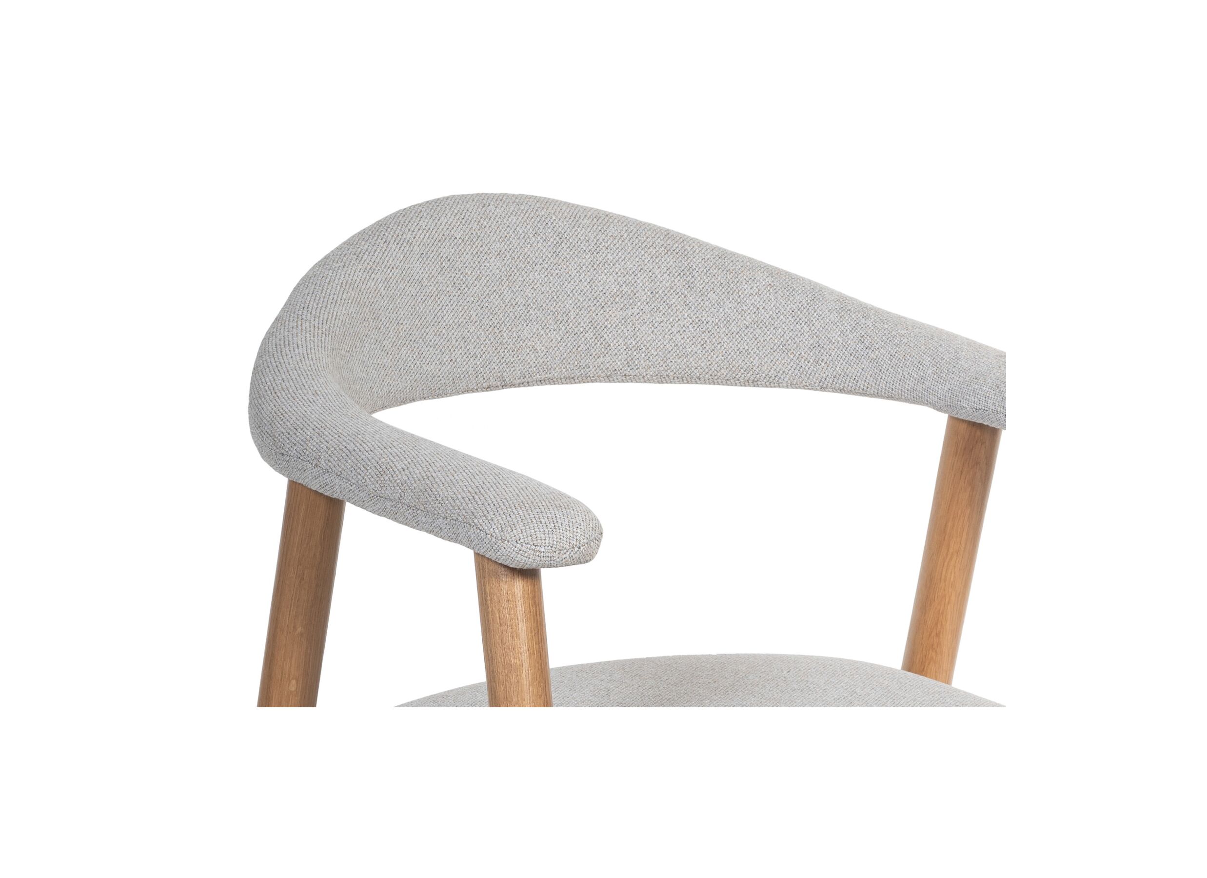 Detailfoto - Stoel Herbie 56x55x73cm - eik massief & stof - beige