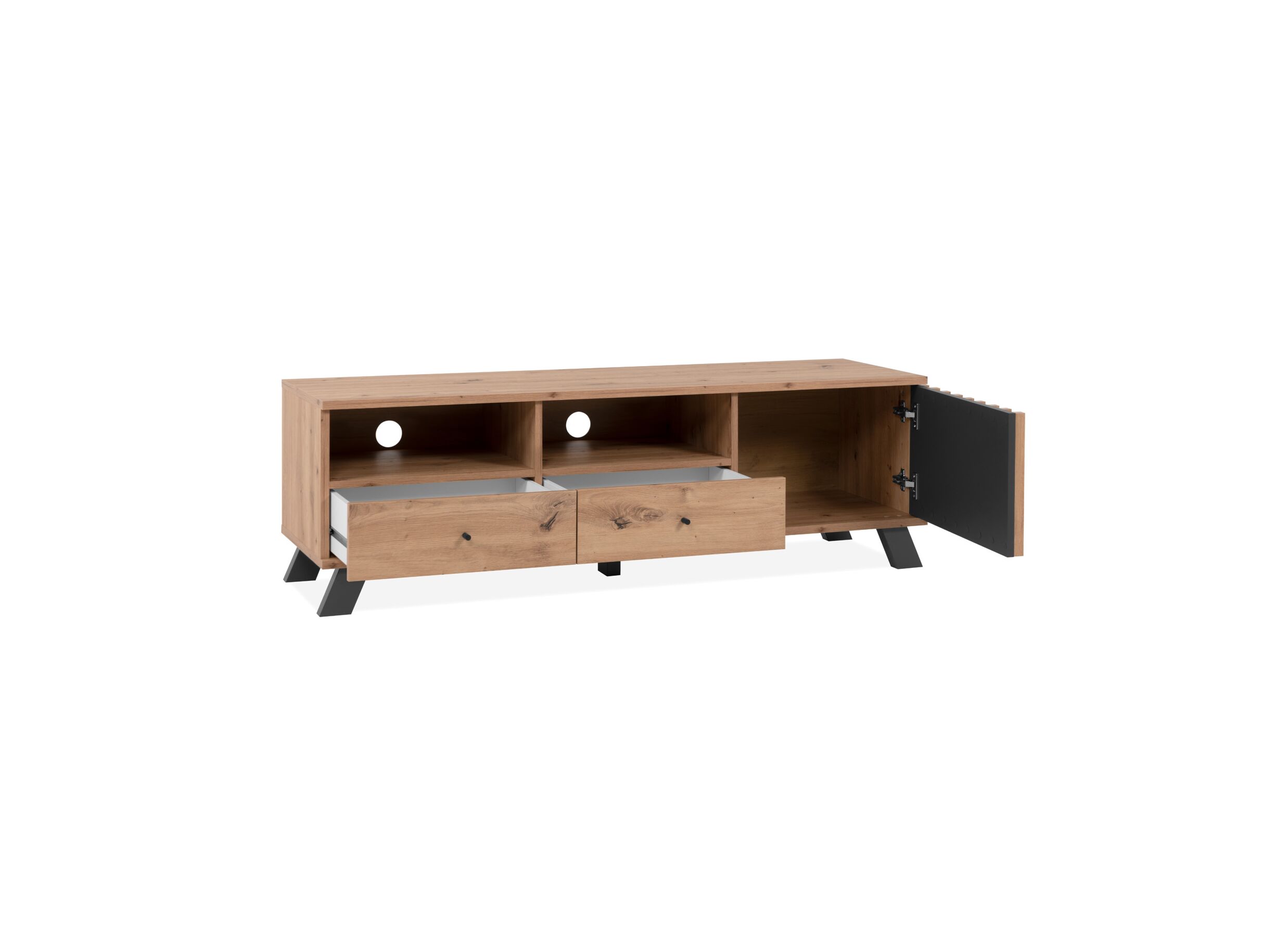 Disposition - Meuble TV Medan 138cm - melamine - chêne artisanal