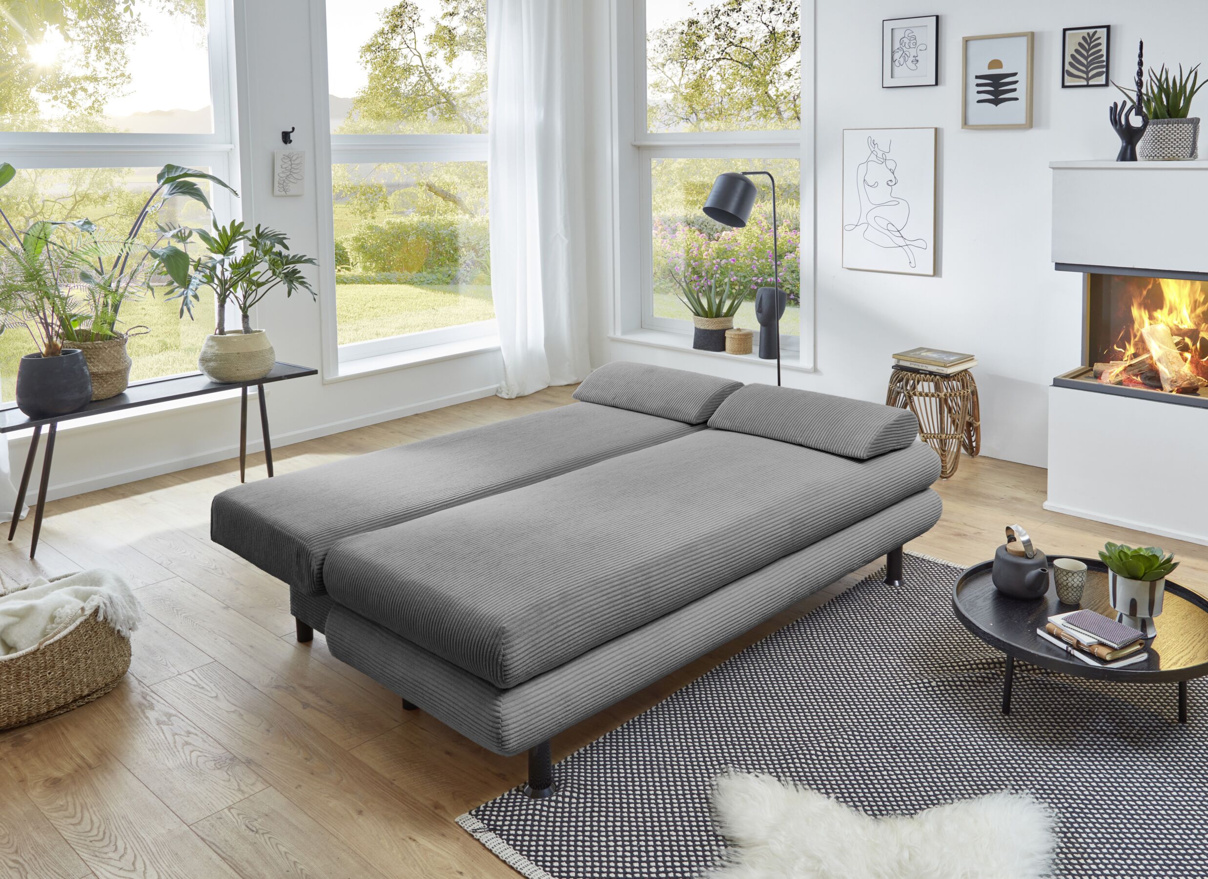 Sfeerfoto - Zetelbed SO240 Bern 2 persoons - stof - donkergrijs