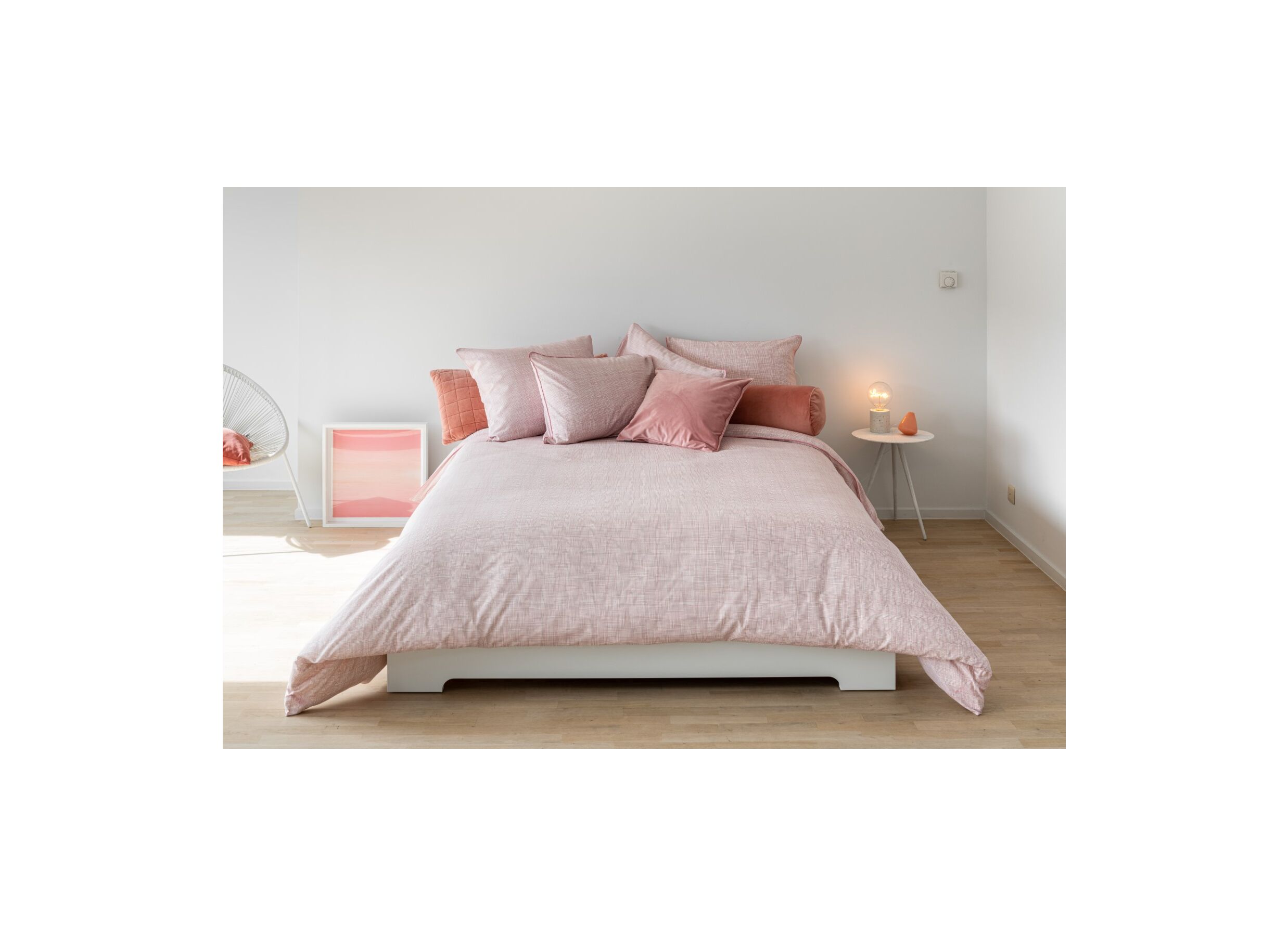 Housse de couette Kay Pink 260x220/240cm coton - Housse de couette Kay Pink 260x220/240cm coton