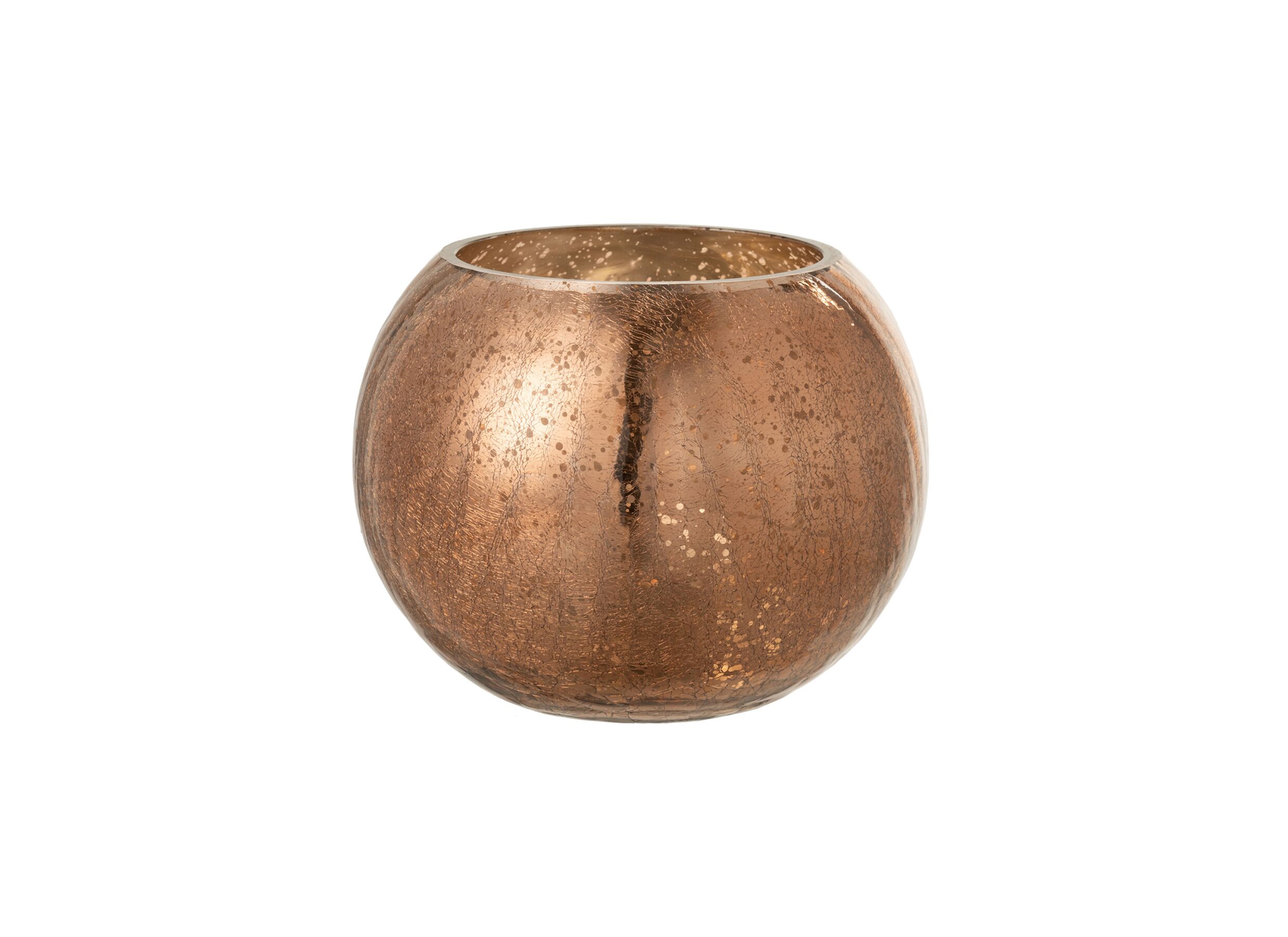 Hoofdfoto - Windlicht Bol Craquele effect H16cm - glas - brons