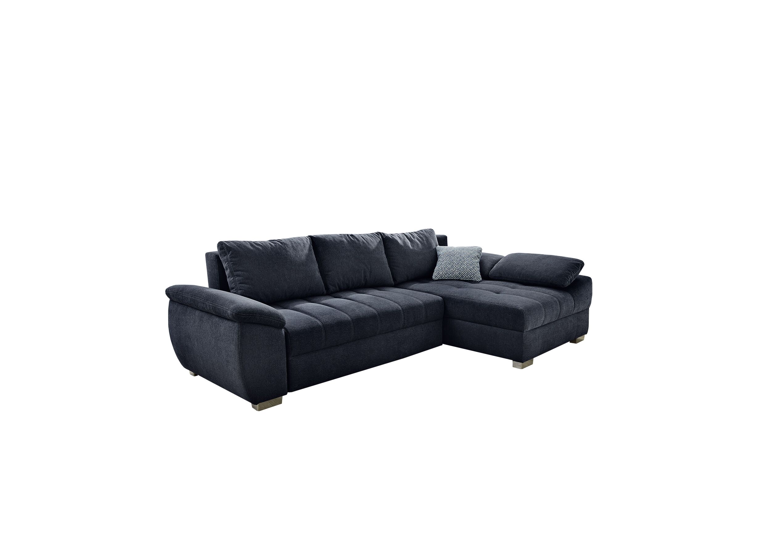 Canapé d'angle Alster tissu bleu foncé avec fonction lit - Canapé d'angle Alster 268x161cm - tissu - bleu foncé avec fonction lit