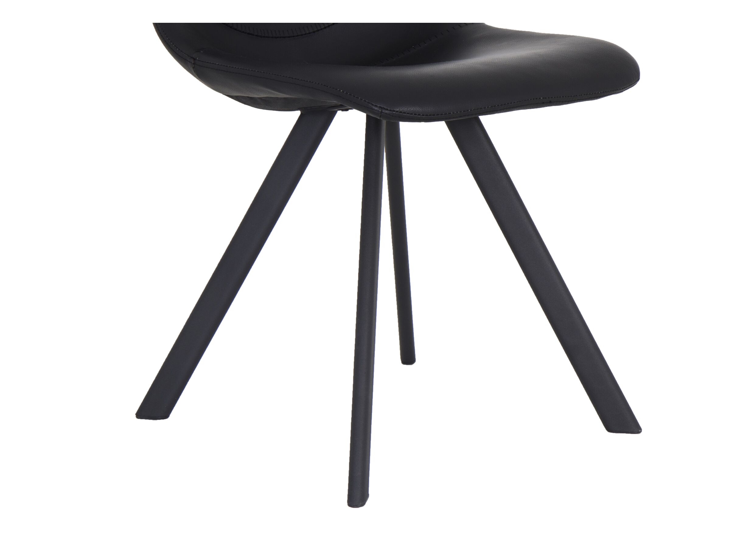 Chaise coque Pokerface 47x57x83cm - cuir de vachette - noir