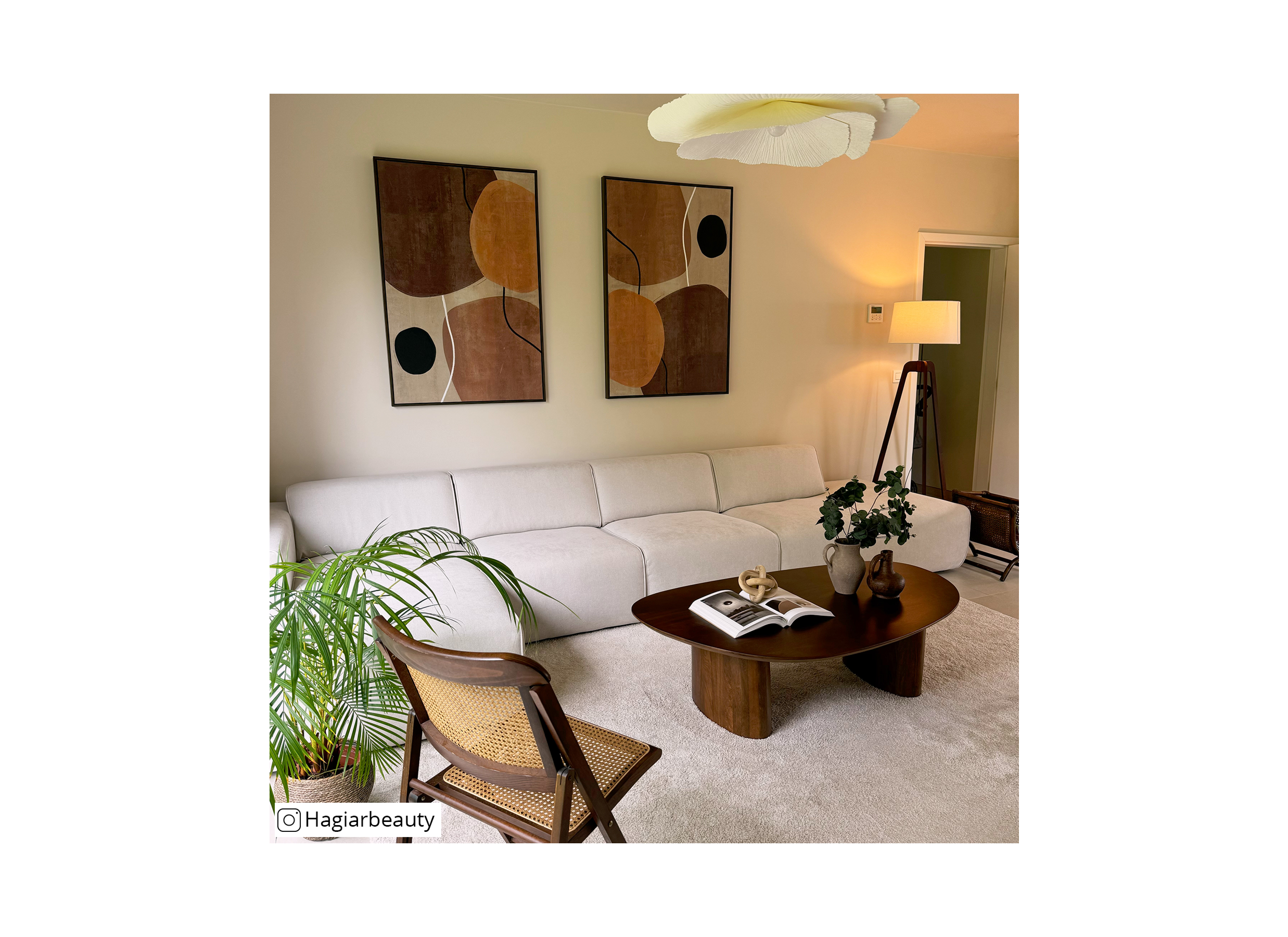 Foto ambiance - Canapé d'angle Enjoy 308x165cm - tissu - beige