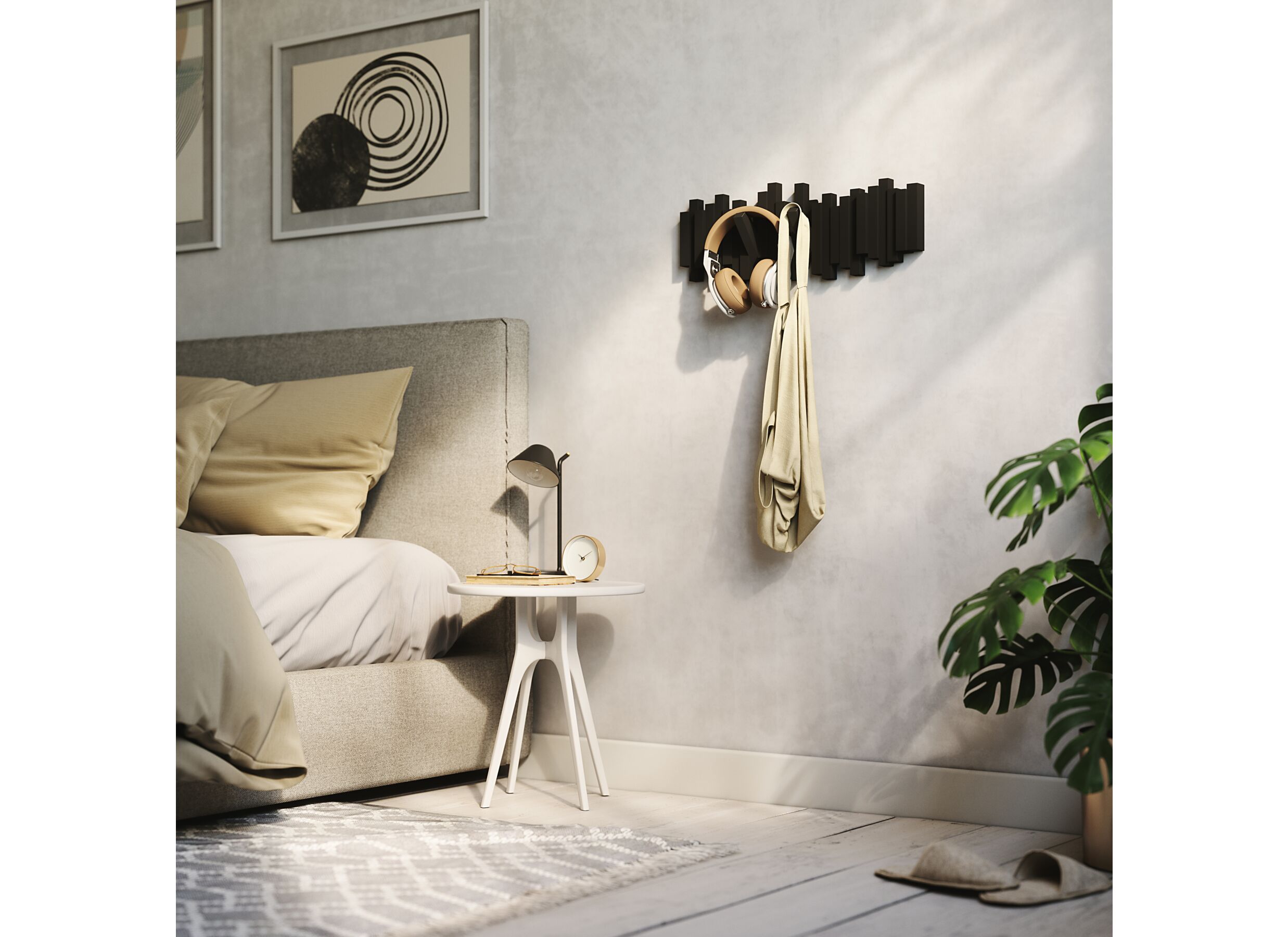 Sfeerfoto - Kapstok Sticks Multi Hook 48,6cm - zwart