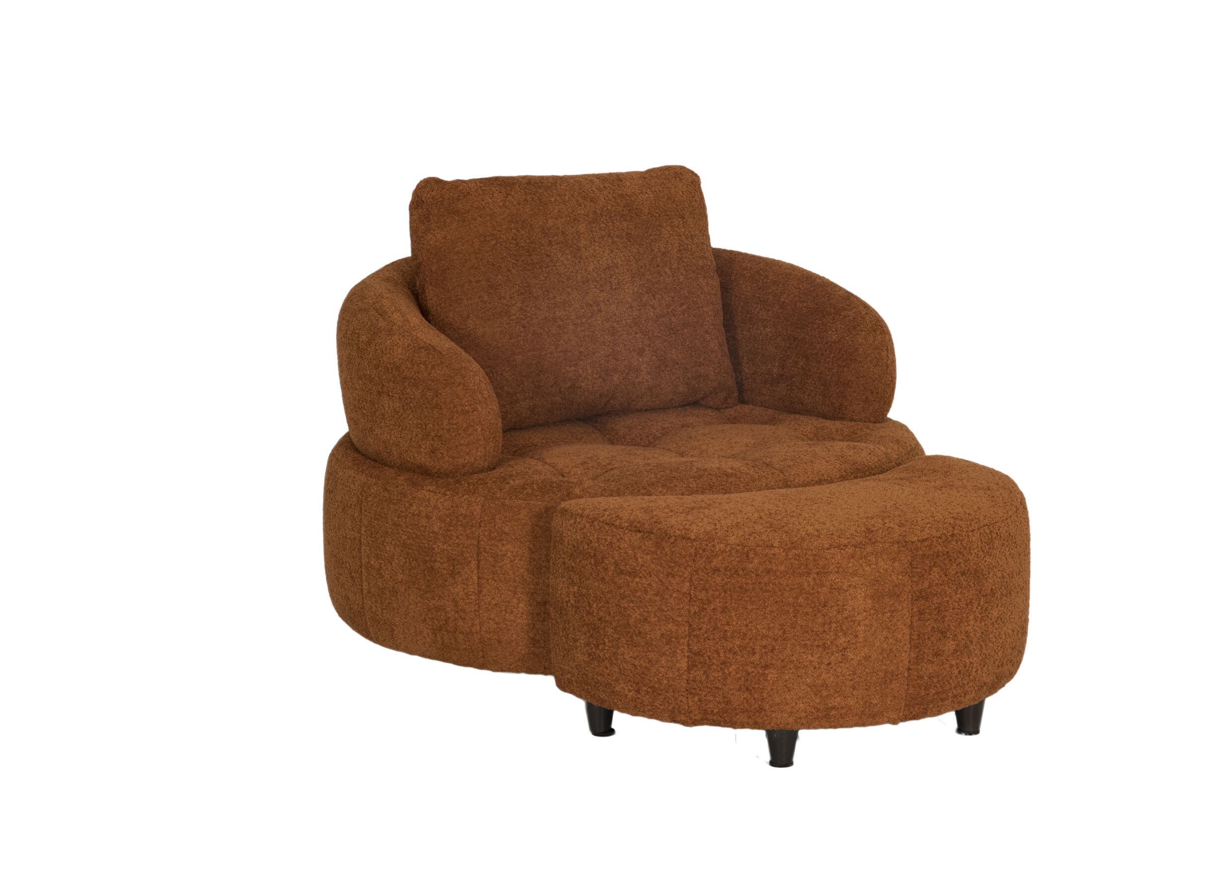 Photo ensemble - Repose-pieds Lepanto tissu - sunglow orange