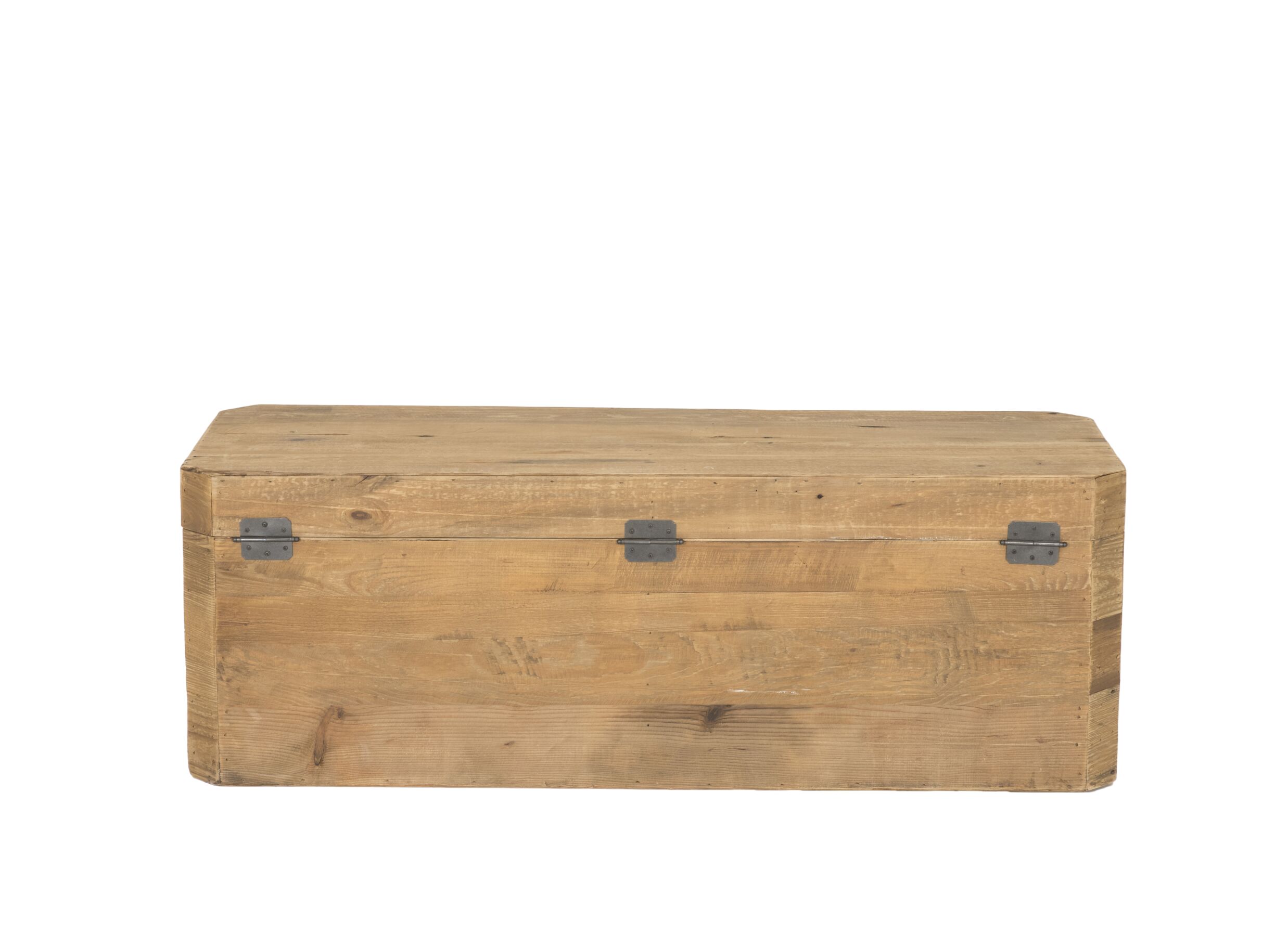 Detailfoto - Opbergkoffer Opium 130x45x48cm - gerecycleerd den massief - naturel