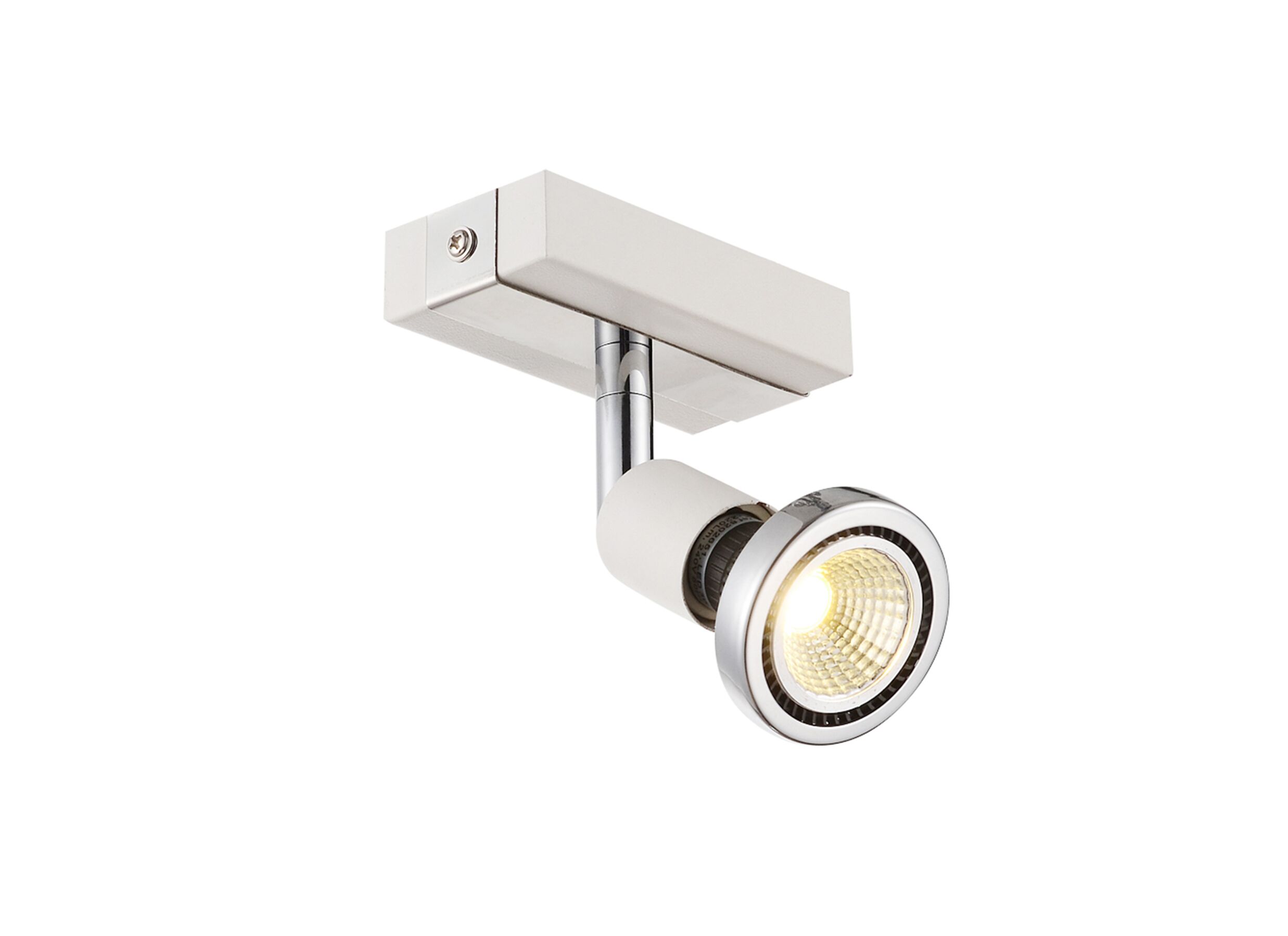 Spot mural blanc chrome 5W GU10 - Spot mural blanc chrome 5W GU10