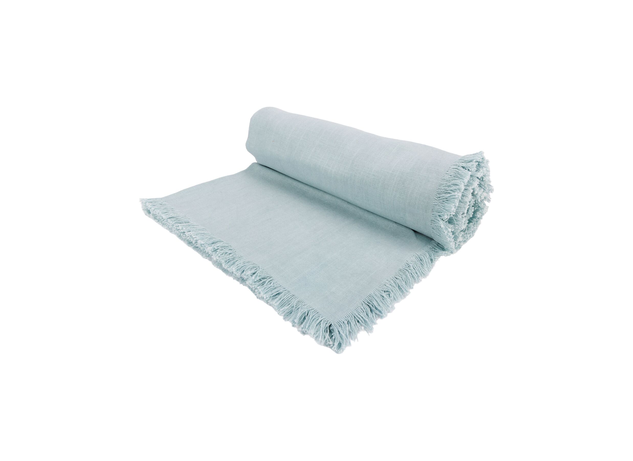Tafelkleed Franjes 250x140cm - katoen - lichtblauw - Nappe Franjes 250x140cm - coton - bleu clair
