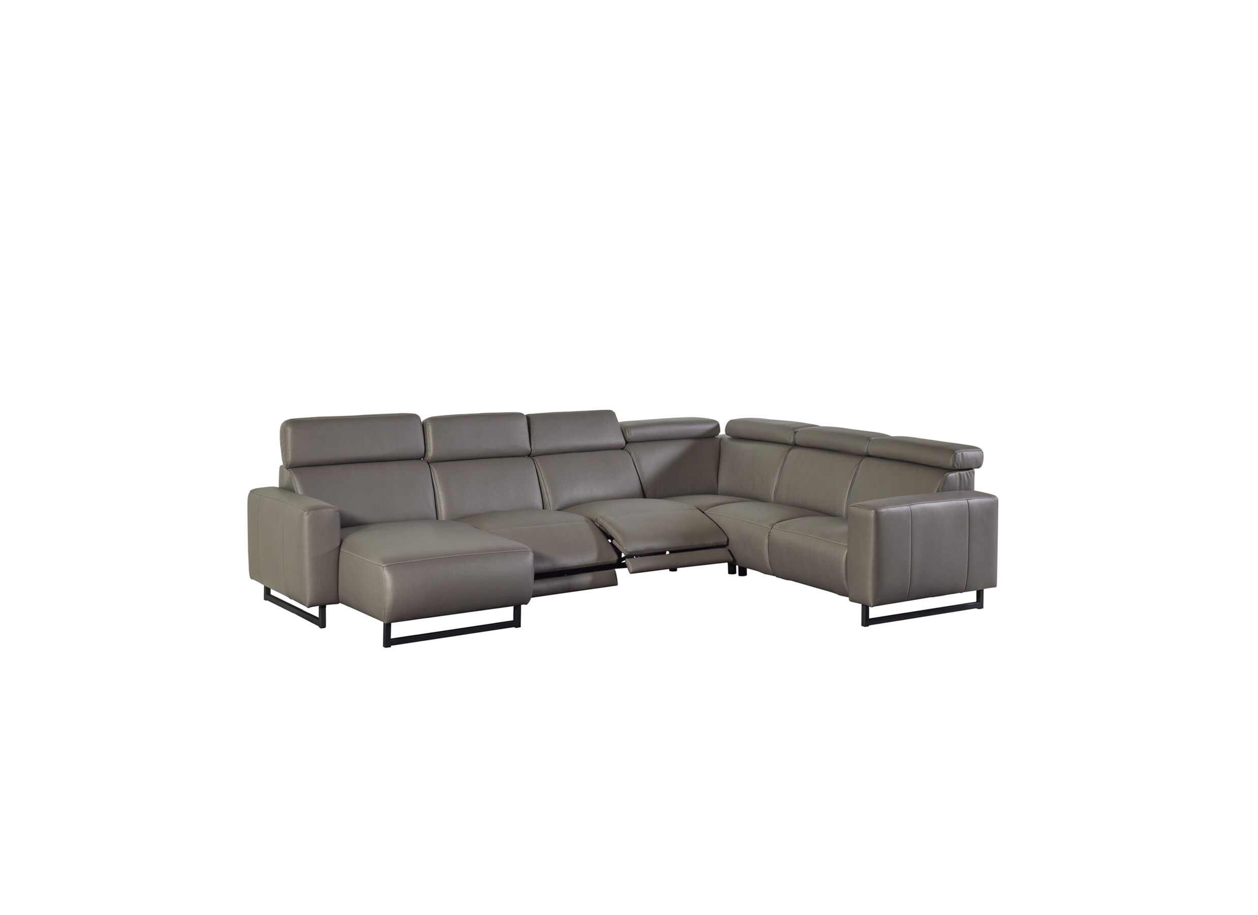 Canapé d'angle Rigole tissu gris foncé avec relax - Canapé d'angle Rigole 348x163cm - tissu - gris foncé avec relax