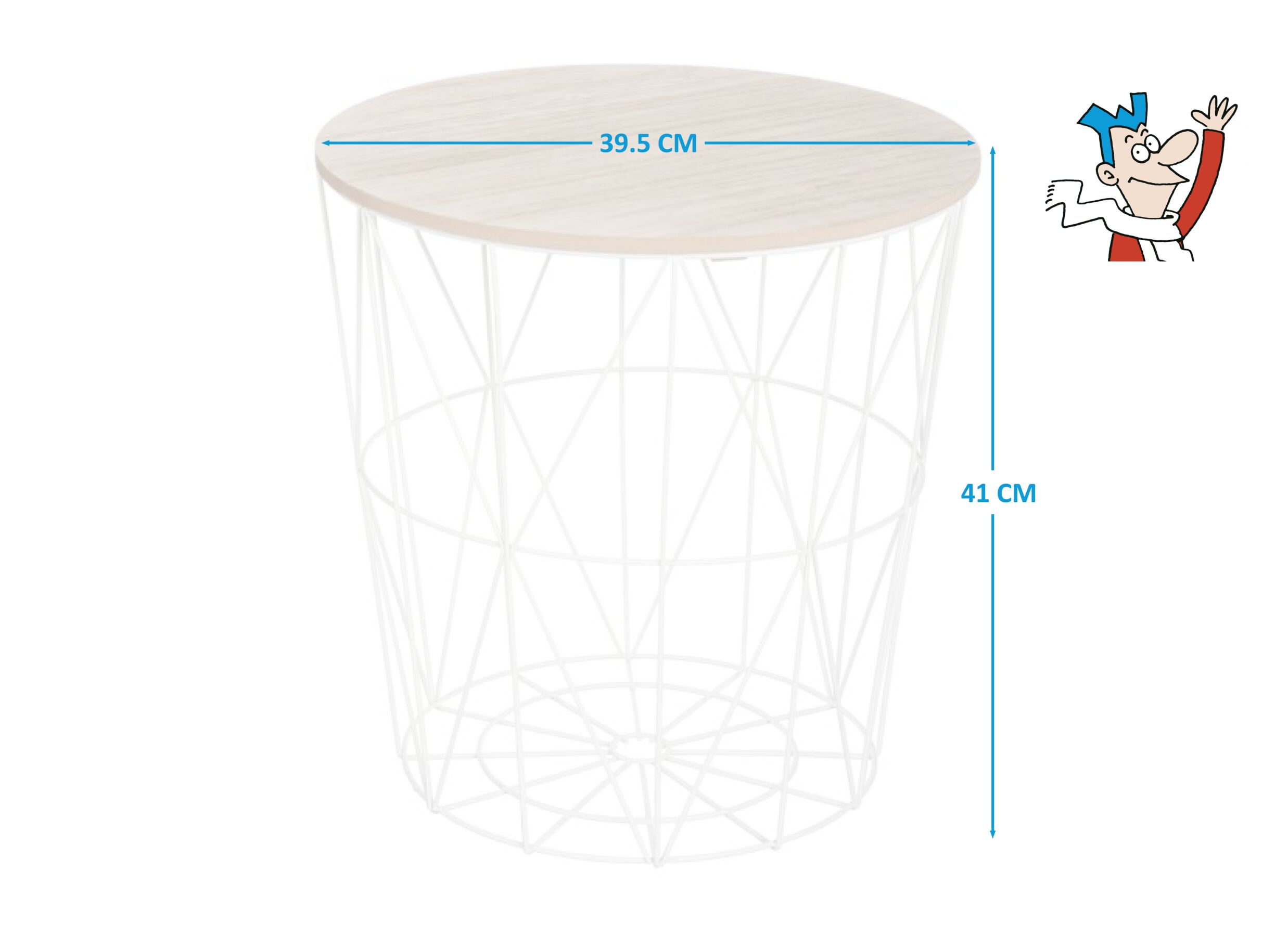Bijzettafel Kumi Ø39,5cm - metaal - wit