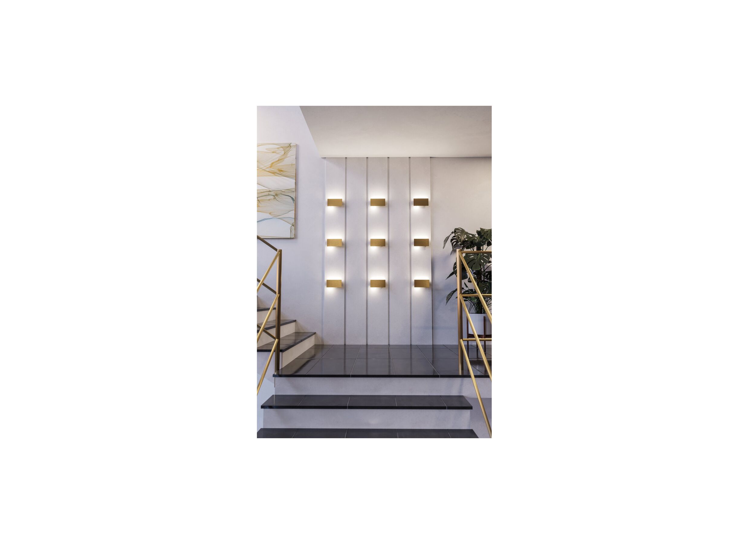 Sfeerfoto - Wandlamp Talamello geborsteld goud 6W LED