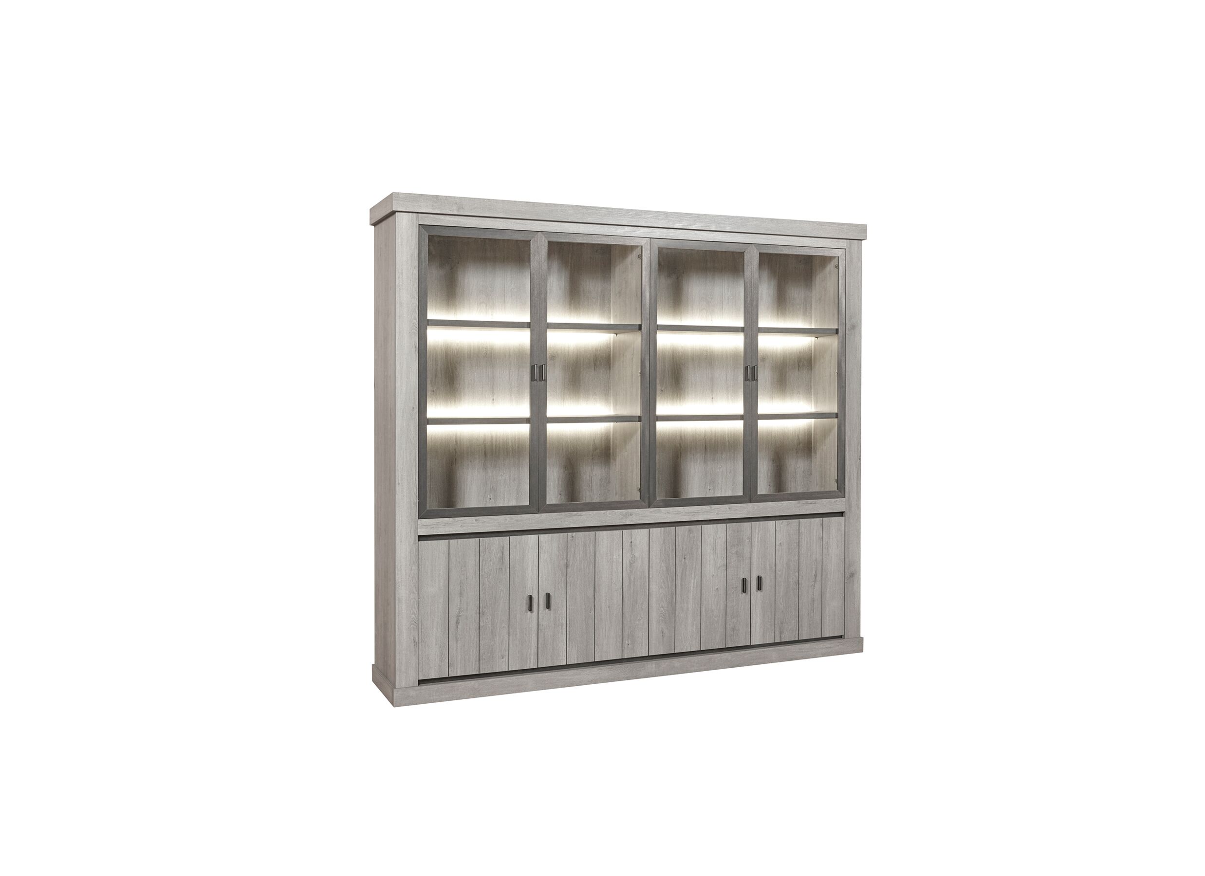 Vitrinekast 250cm - decor - dark forest