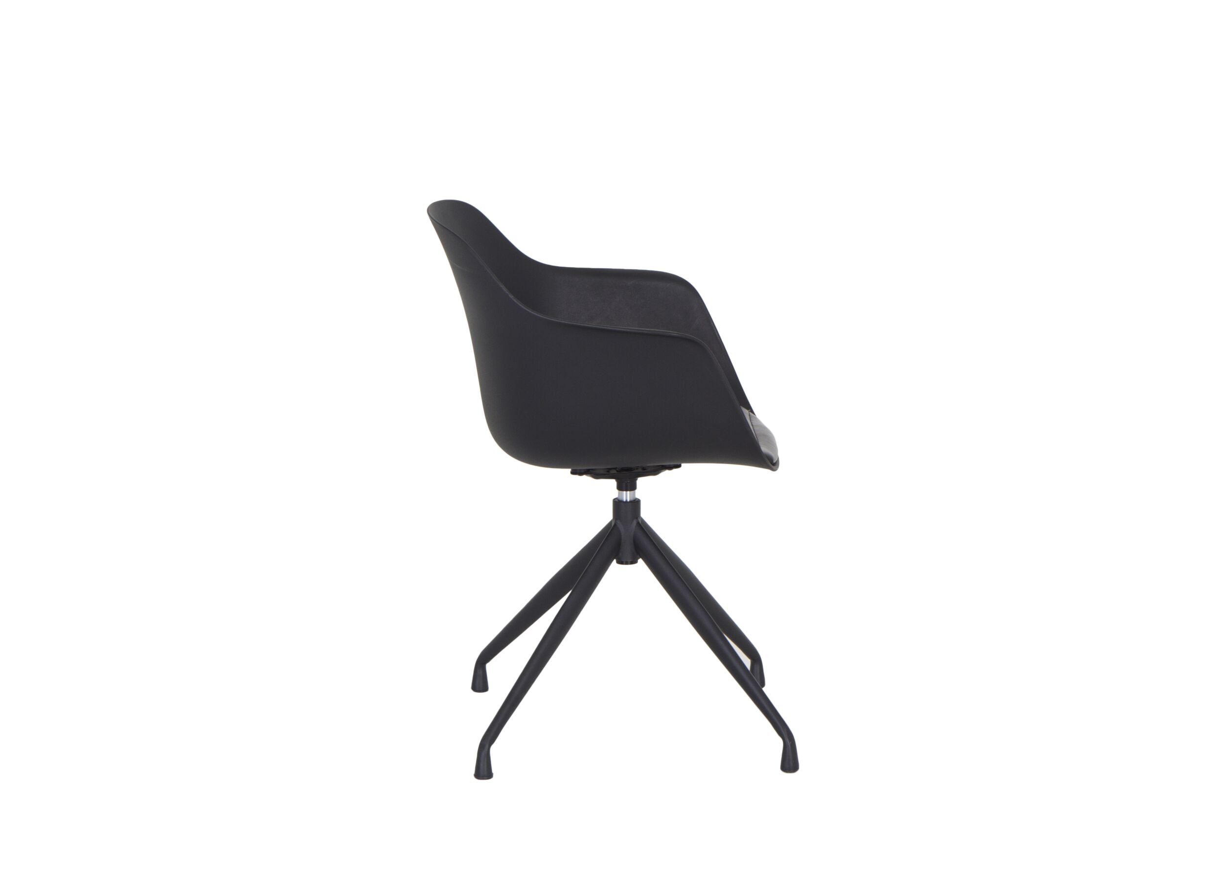 Chaise pivotante Burning 58x55x83.5cm - similicuir - noir